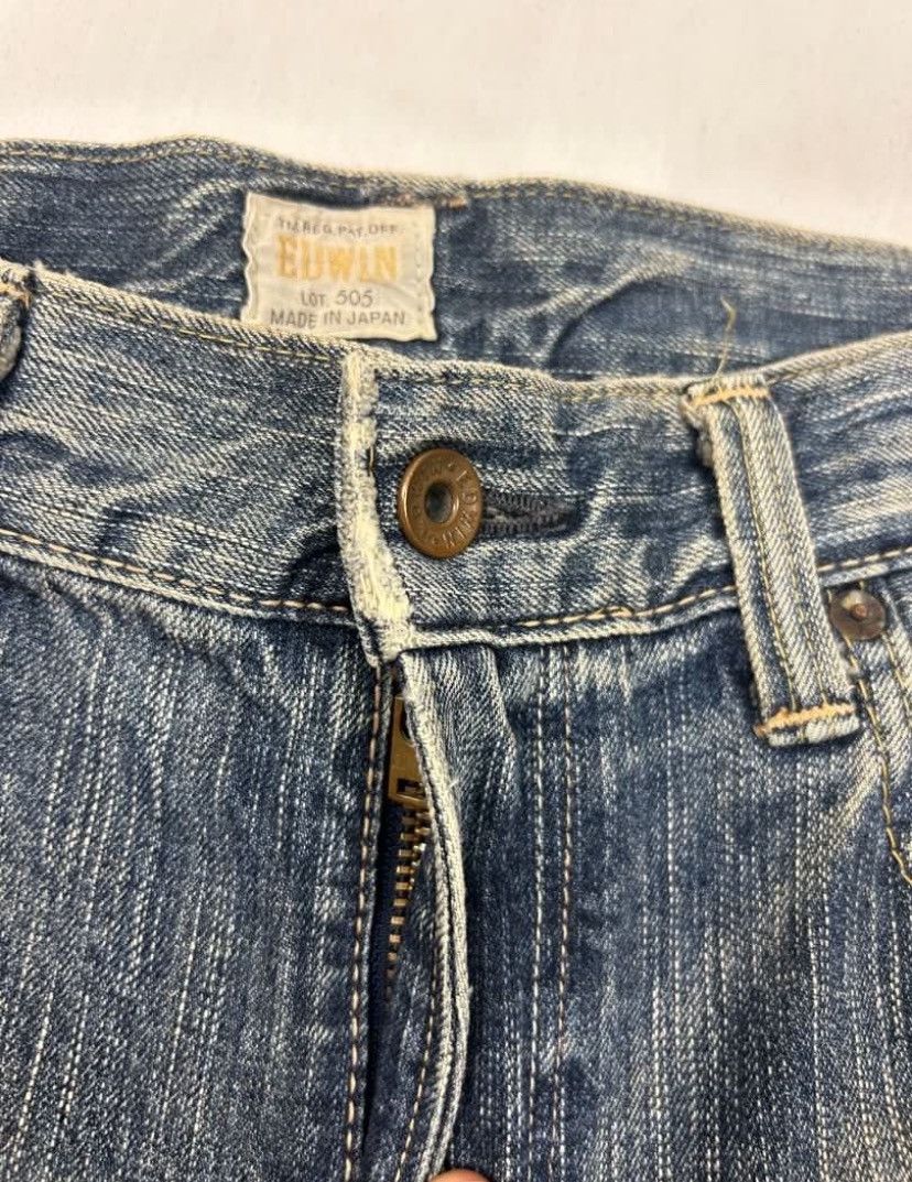 Edwin × Japanese Brand × Vintage Vintage Disstresed Seldvage Edwin Lot 505 Made in Japan Size US 32 / EU 48 - 6 Thumbnail