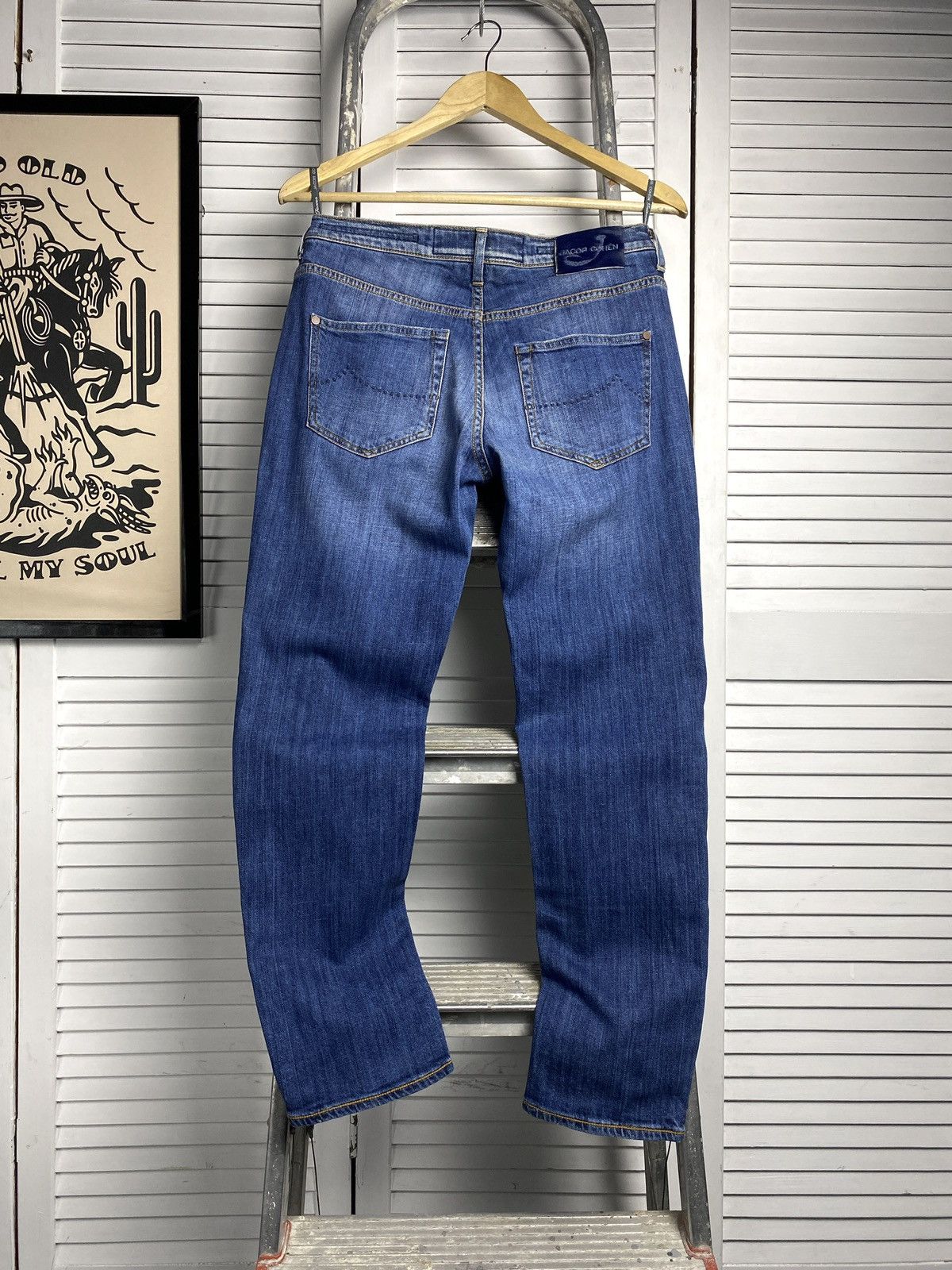 Jacob Cohen × Japanese Brand Jacob Cohen Blue Cotton Straight Leg Mid Rise Denim Jeans Size 27" / US 4 / IT 40 - 2 Thumbnail