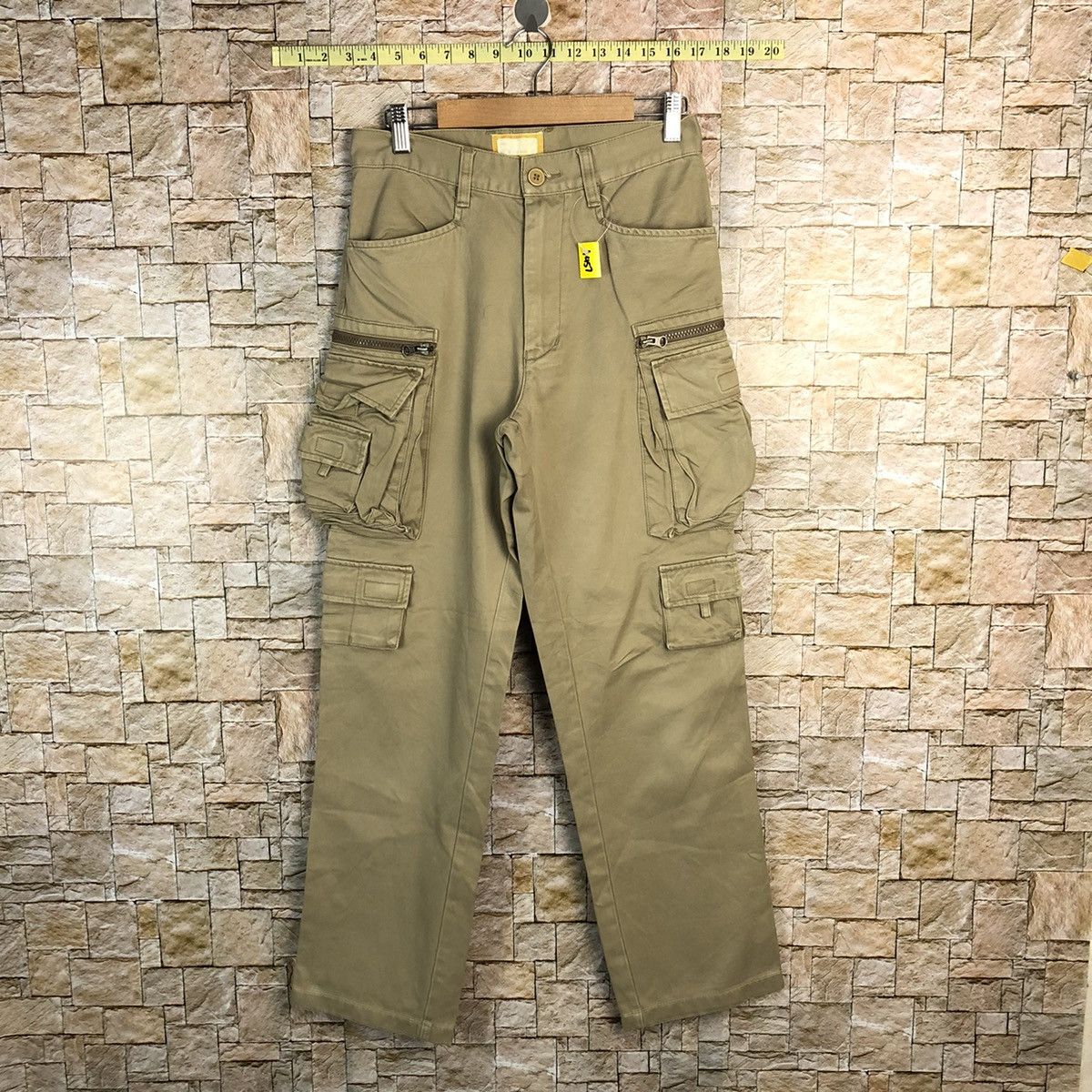 Japanese Brand DL Japan streetwear Brown Cargo Multipocket Pants #A457 Size US 29 - 1 Thumbnail