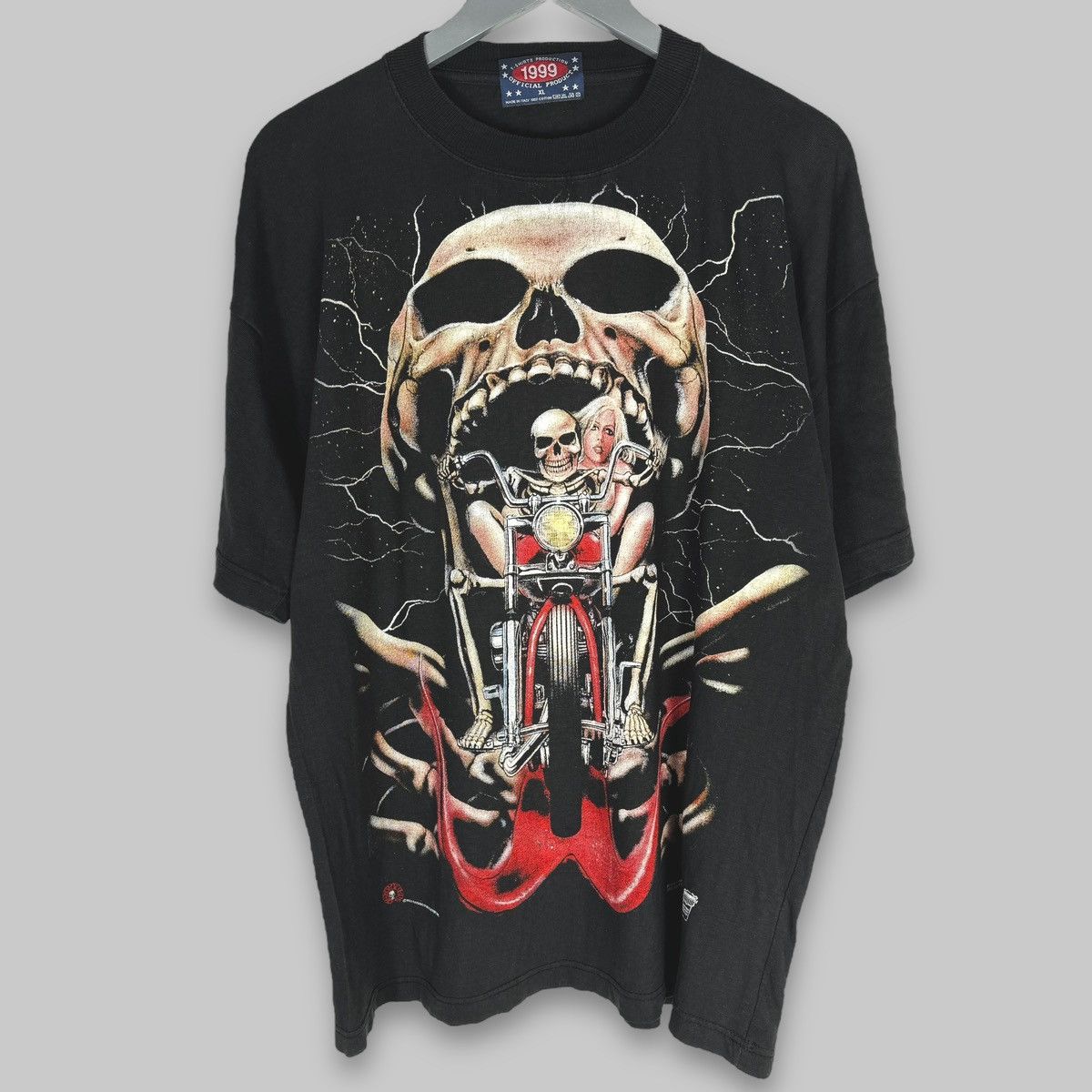 Harley Davidson Vintage 1999 Easyriders Metallica Style Motor Euro T Shirt Size US XL / EU 56 / 4 - 1 Thumbnail