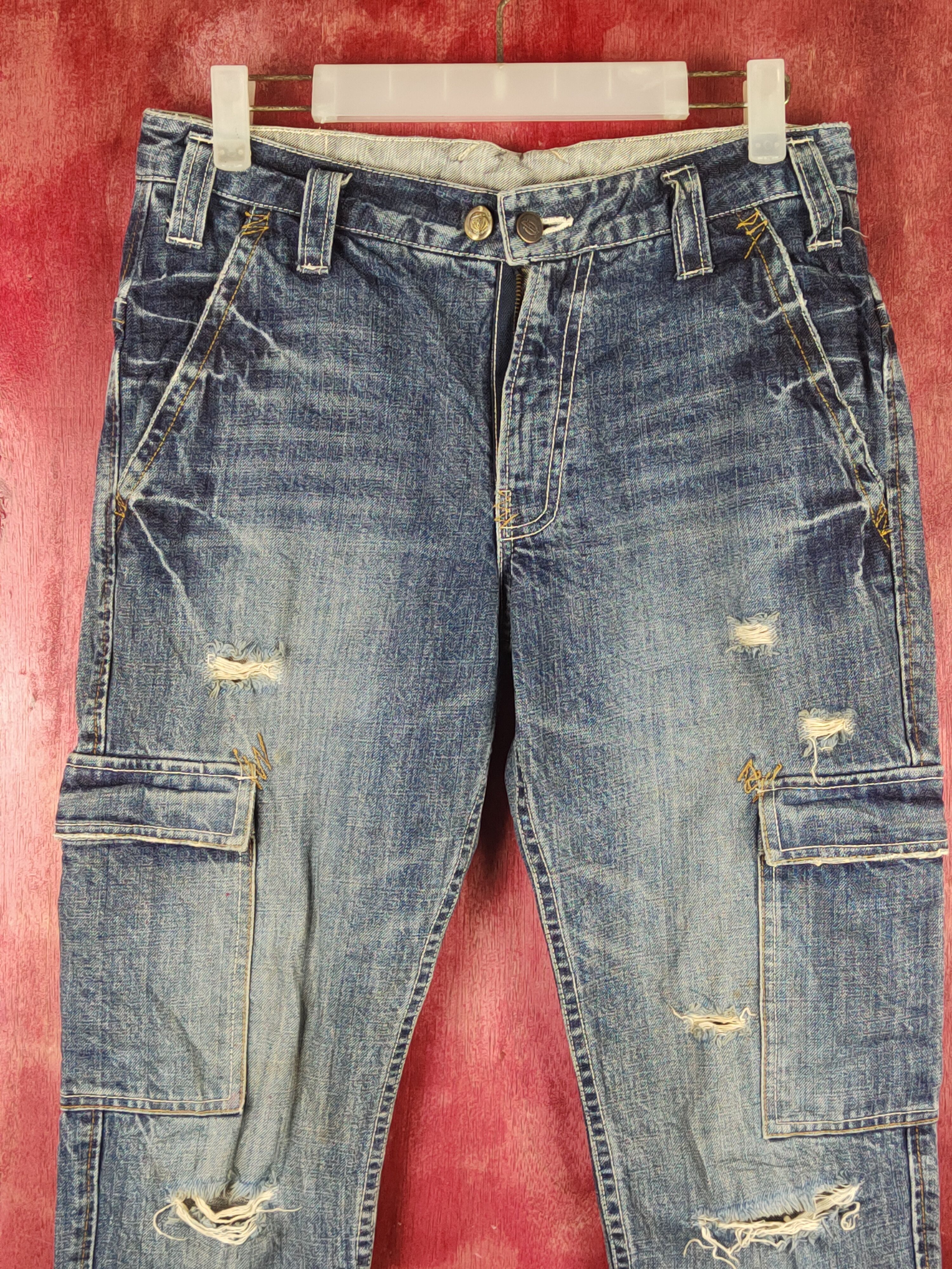 Dickies Dickies Dark Blue Distressed Ripped Jeans #S2365 Size US 30 / EU 46 - 2 Thumbnail