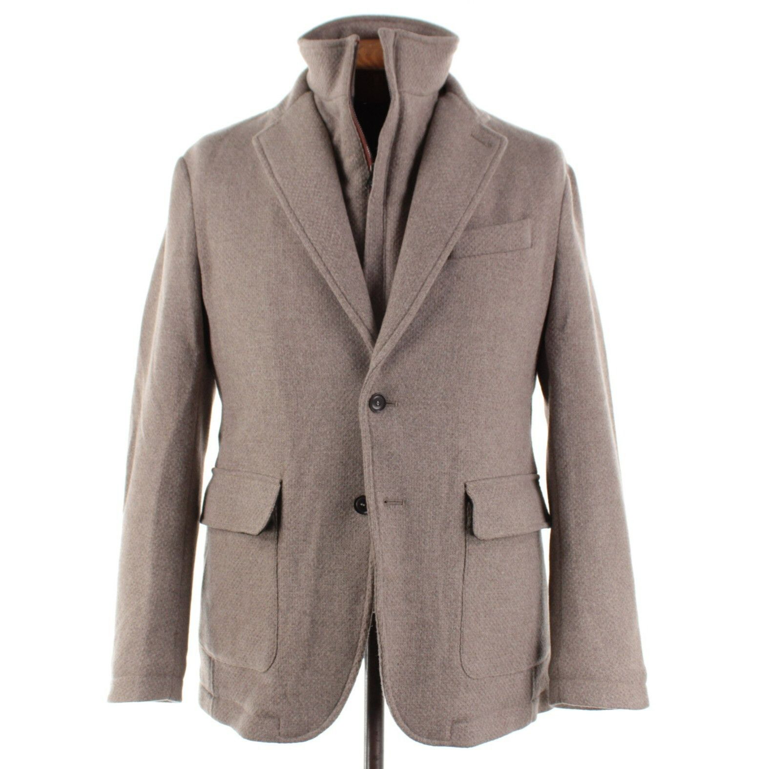 Luciano Barbera Luciano Barbera Jacket Size M US In Beige Wool Blend Size US M / EU 48-50 / 2 - 1 Thumbnail