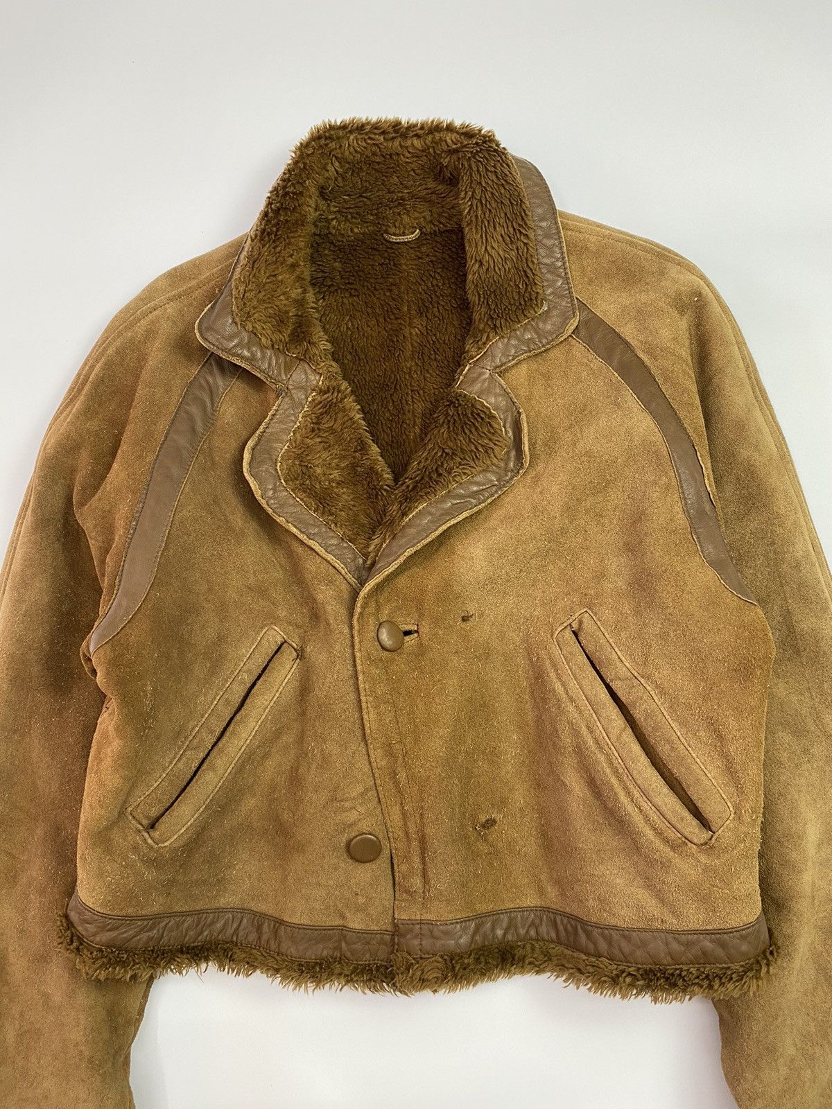 Designer × Vintage Suede leather sherpa jacket gallery seamore Size US M / EU 48-50 / 2 - 4 Thumbnail