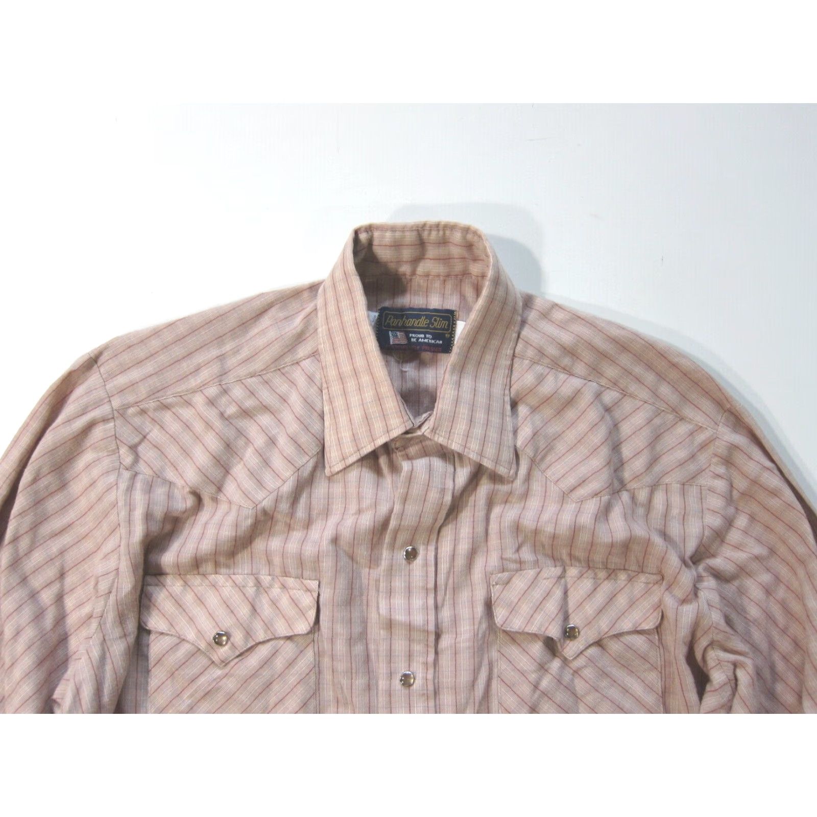 Vintage VINTAGE Panhandle Slim Western Shirt XL Brown Stripe Cotton Long Sleeve Adult Men’s Size US XL / EU 56 / 4 - 6 Thumbnail