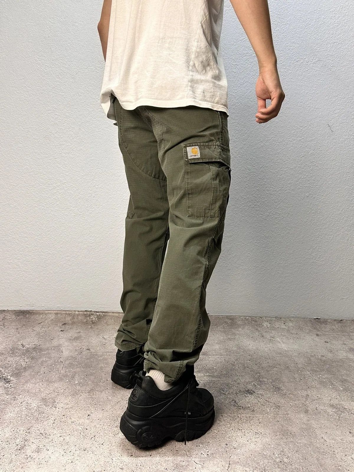 Carhartt 👉 Vintage Carhartt Baggy Cargo Pants Double Knee USA Size US 31 - 1 Thumbnail