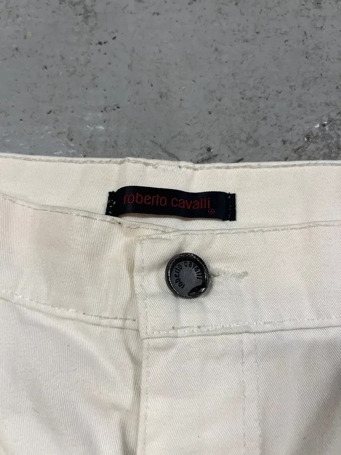Roberto Cavalli × Vintage FW2000 Roberto Cavalli White & Navy Signature Pants Size US 31 - 6 Thumbnail