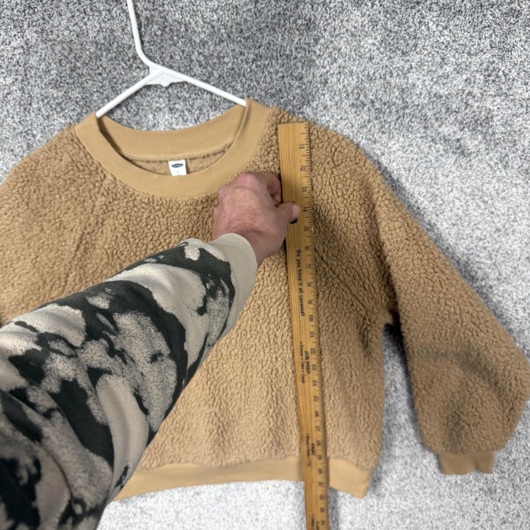 Old Navy VINTAGE Old Navy Sweatshirt Womens S Tan Sherpa Teddy Fleece Crewneck Cabincore Hygge Size S / US 4 / IT 40 - 2 Thumbnail