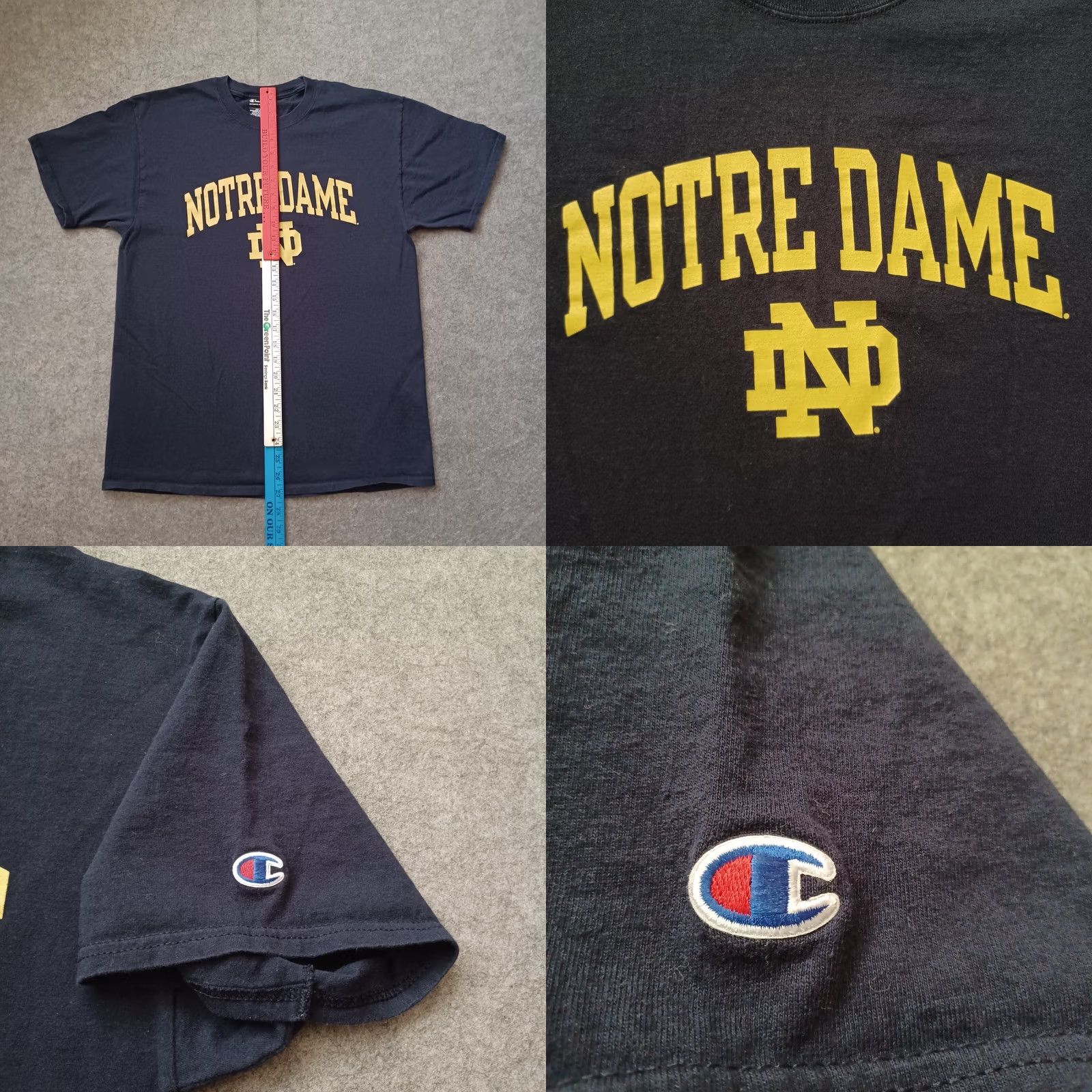Champion Notre Dame Fighting Irish T Shirt Mens Large Blue Logo Spellout Short Sleeve Size US L / EU 52-54 / 3 - 8 Thumbnail