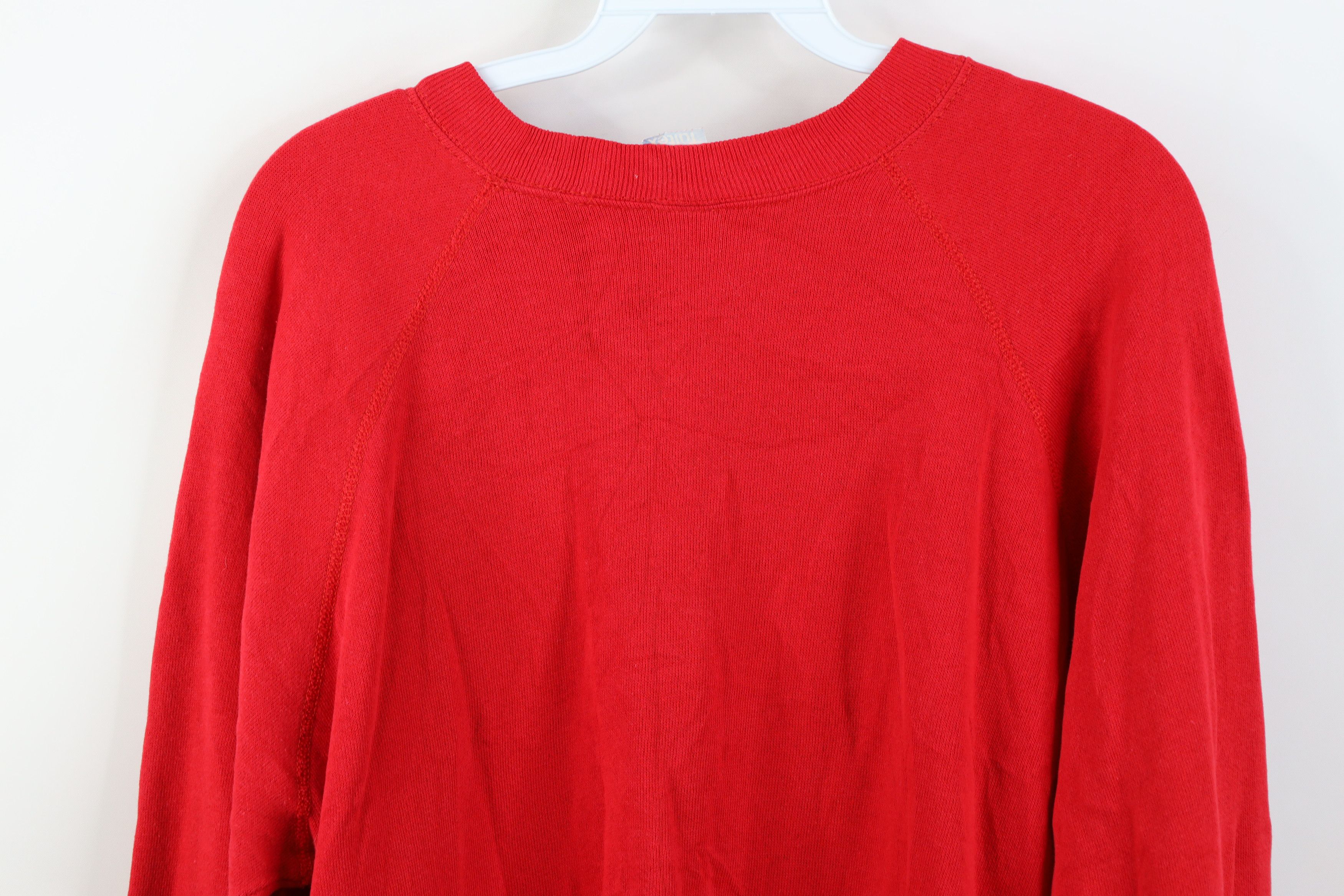Vintage Vintage 70s 80s Streetwear Raglan Sweatshirt Cherry Red USA Size L / US 10 / IT 46 - 15 Thumbnail