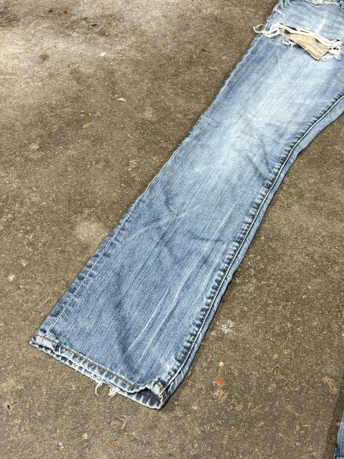 7 For All Mankind 7 For All Mankind Distressed Ripped Knee Cut Denim Boot Jean Size US 29 - 5 Thumbnail