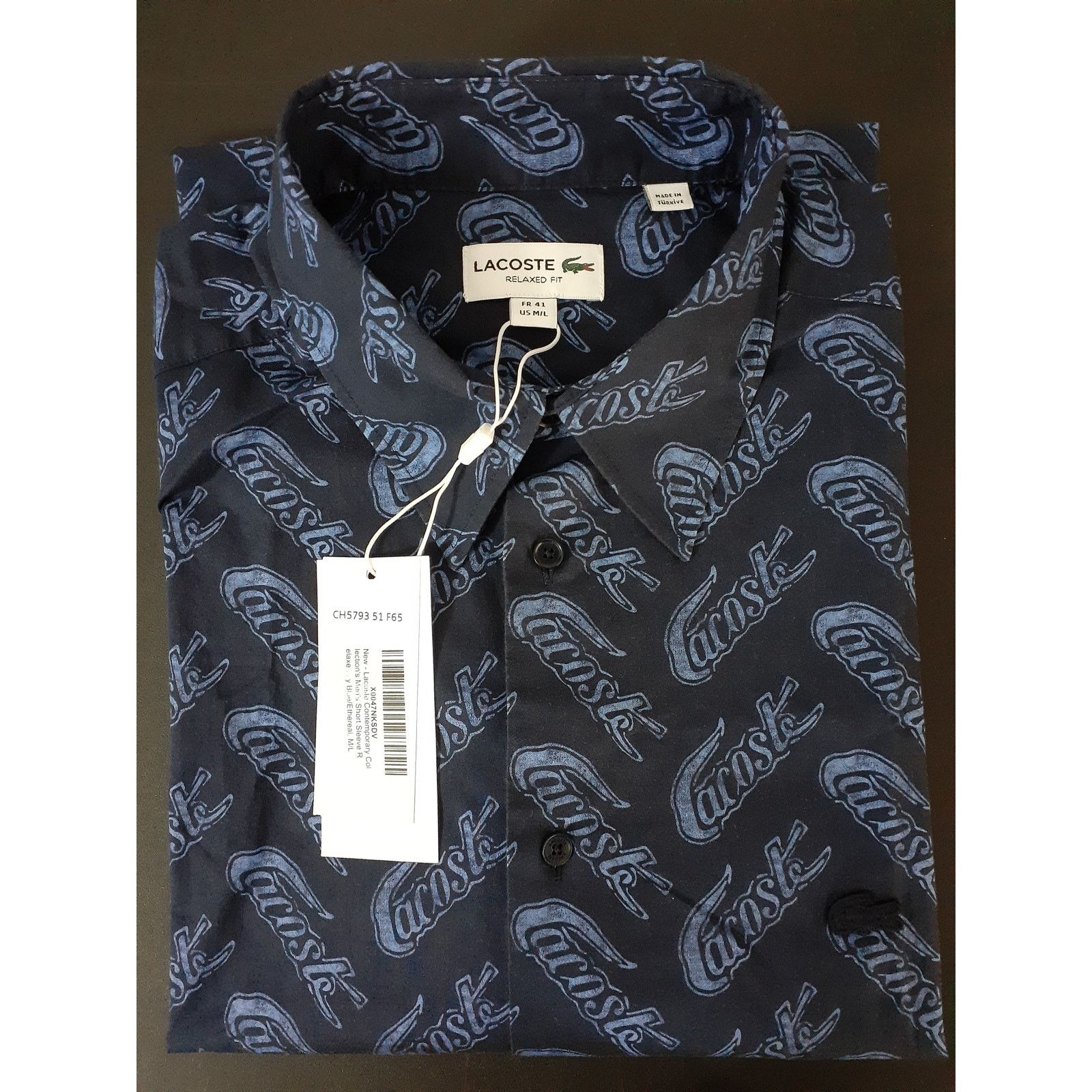 Lacoste Lacoste Short Sleeve Relax Button Shirt Lighthouse Blue M/L Size US L / EU 52-54 / 3 - 2 Thumbnail