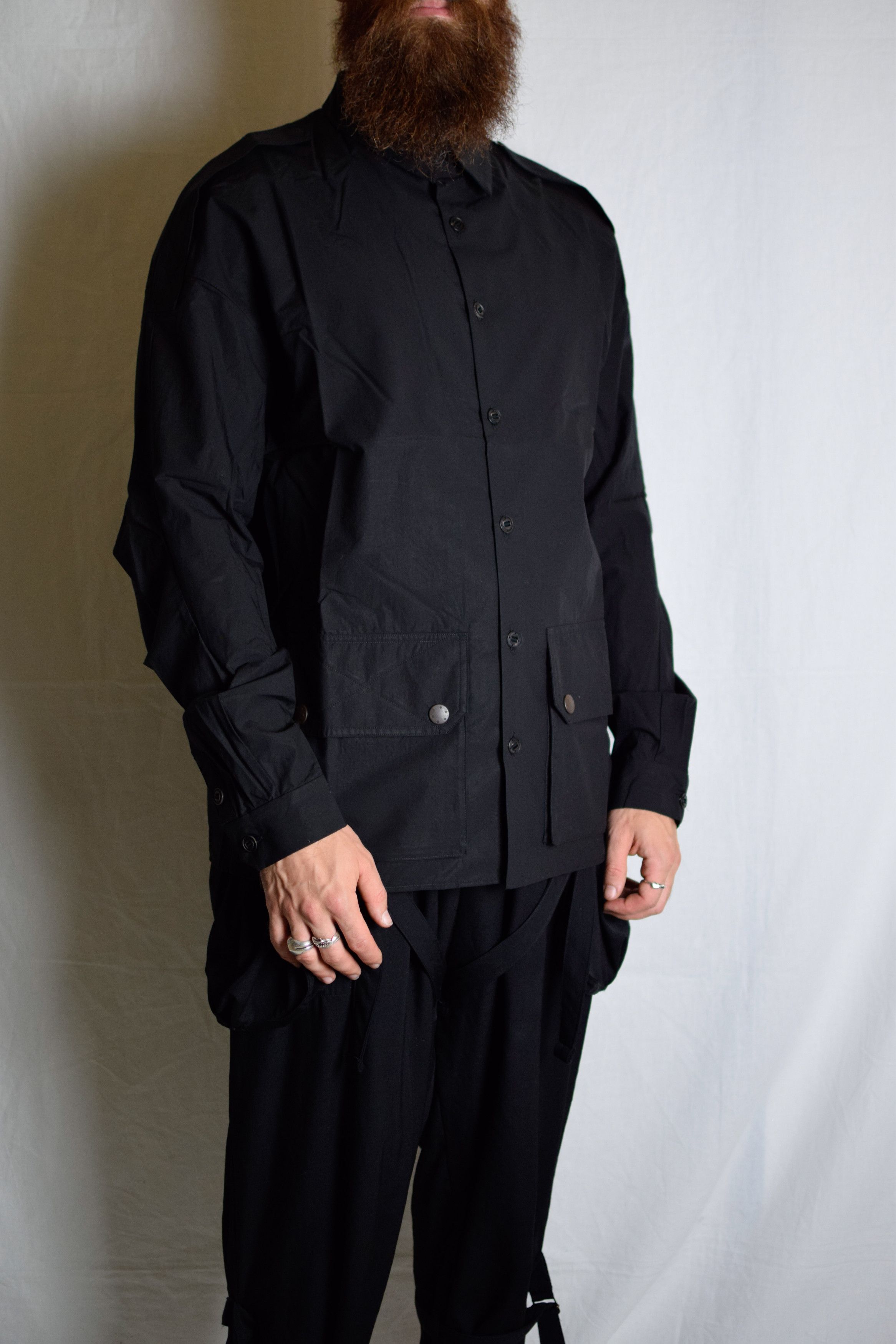 Devoa Devoa SS25 Military Black Shirt - SHC-DSLEH Size US L / EU 52-54 / 3 - 4 Thumbnail