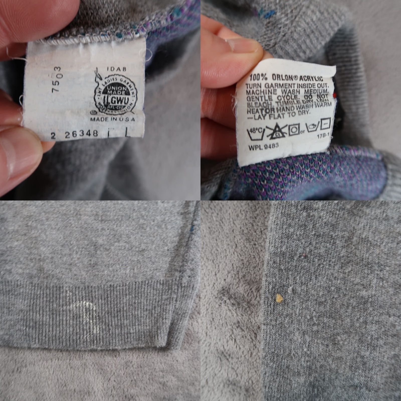 Vintage VINTAGE Robert Bruce Sweater Vest Men's L Gray Floral Knit V-Neck Sleeveless Pattern Pullover USA Brand Size US L / EU 52-54 / 3 - 8 Thumbnail
