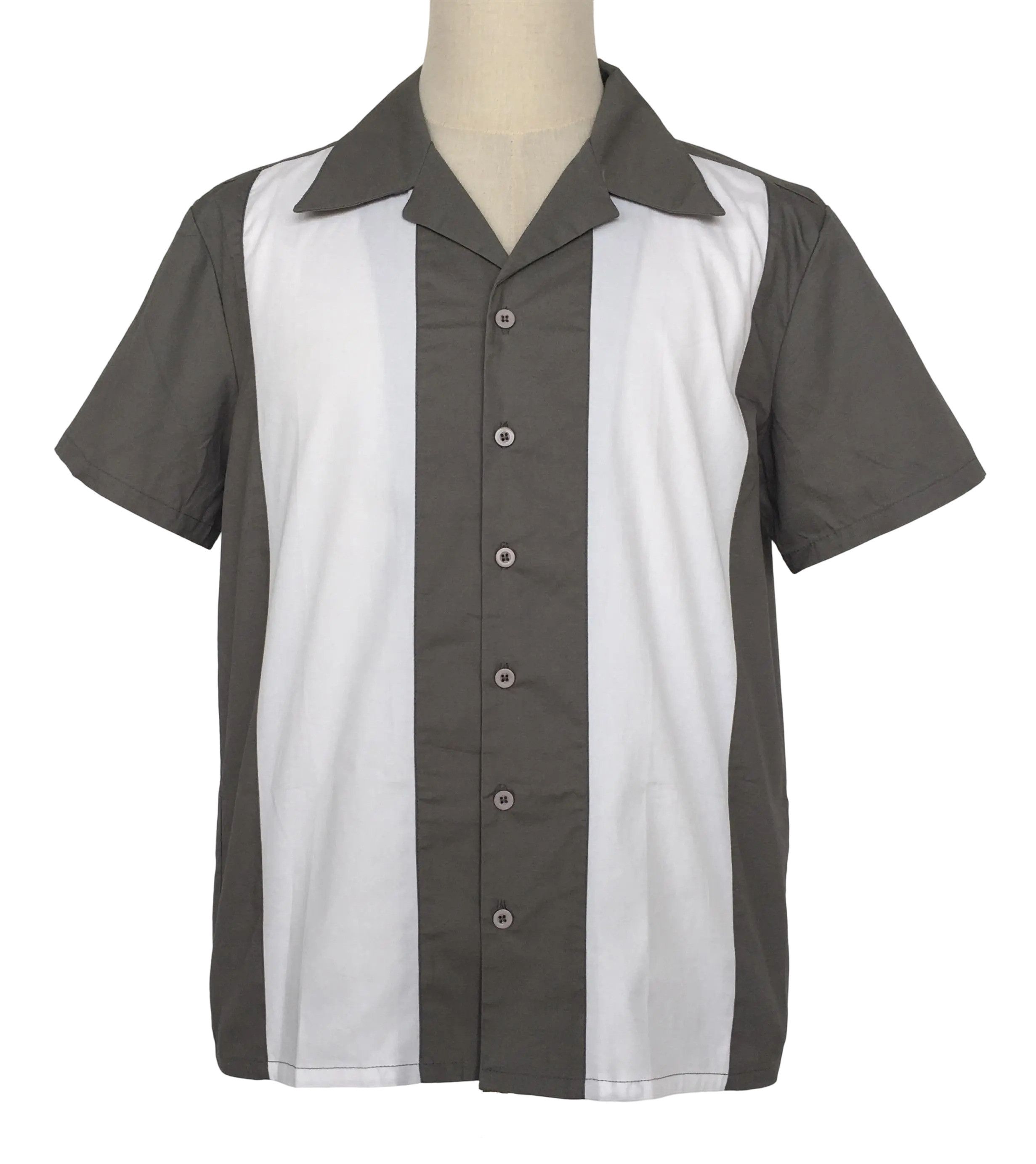 Other Retro Two-tone Men Shirt Solid Casual Shirt Gray Size US XL / EU 56 / 4 - 1 Thumbnail