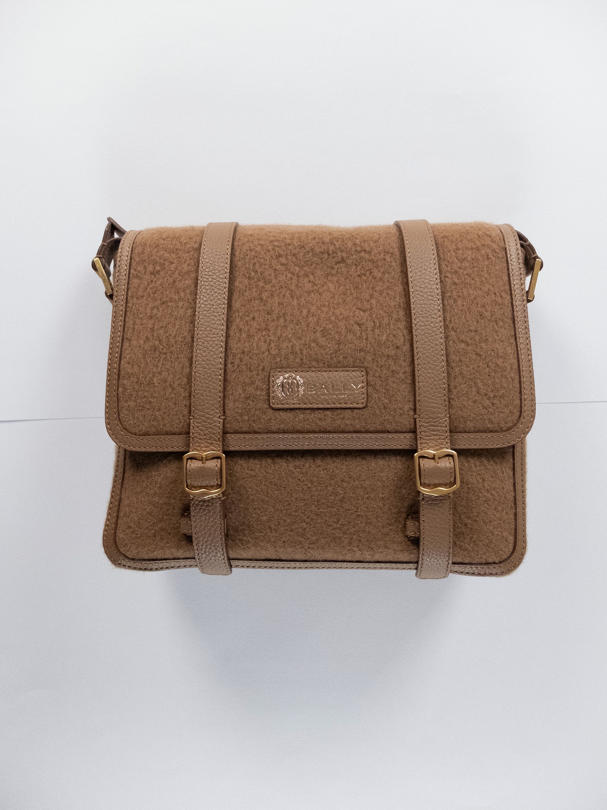Bally BALLY Switzerland brown wool cashmere leather messenger bag Size ONE SIZE - 3 Thumbnail