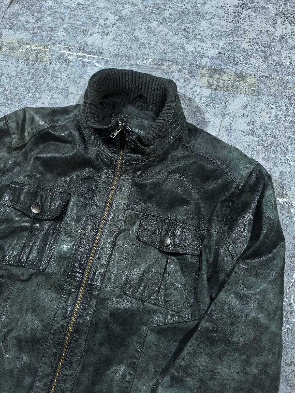 Leather avantgarde dark green hedi slimane type bomber jacket Size US L / EU 52-54 / 3 - 12 Thumbnail