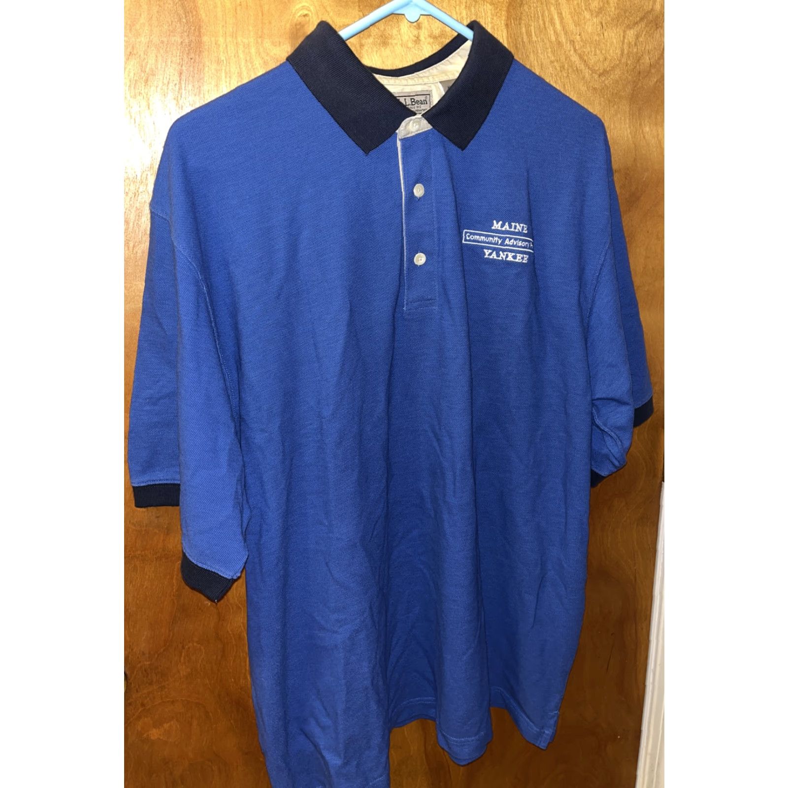 Vintage VINTAGE L.L. Bean Men’s Large Polo Shirt Short Sleeve Blue Summer Outdoor Work Uniform Size US L / EU 52-54 / 3 - 3 Thumbnail