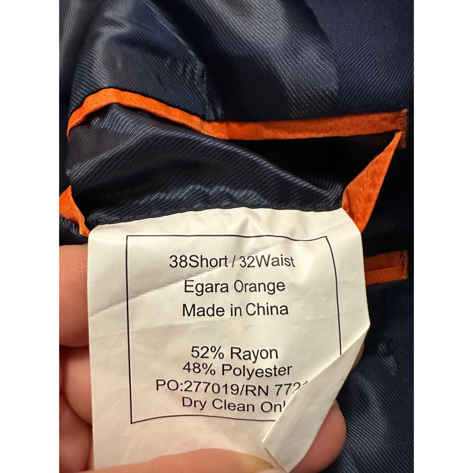 Egara Egara Orange extreme slim fit navy suit size 38S Size 38S - 7 Thumbnail