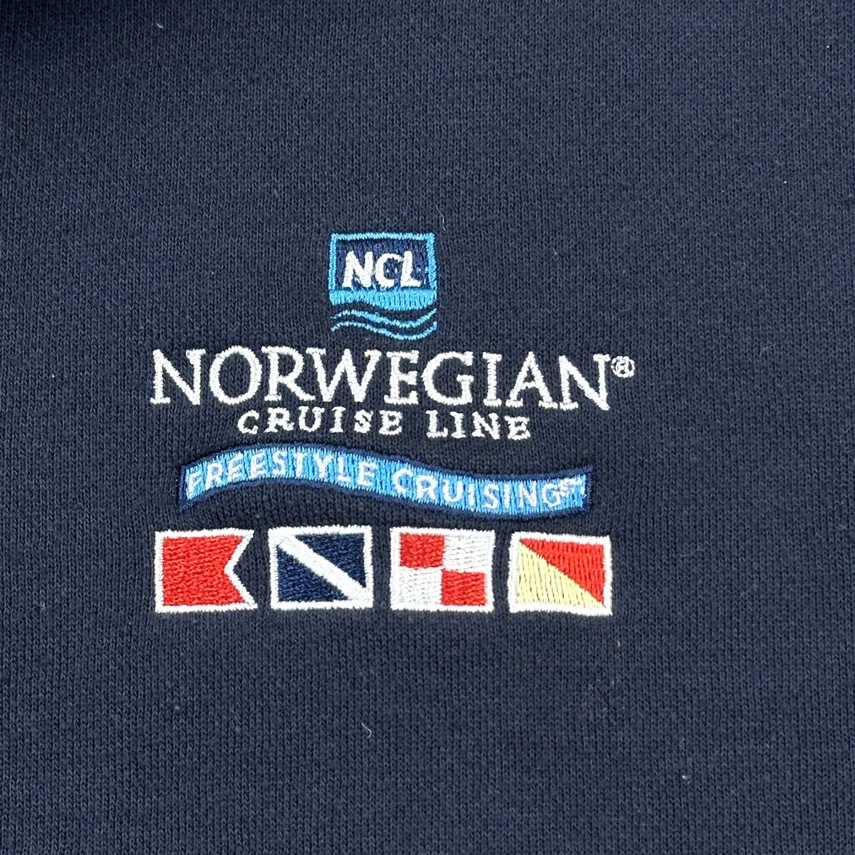 Vintage Norwegian Cruise Line Sweater Mens S/M Navy Fleece 1/4 Zip Pullover Embroidered Size US M / EU 48-50 / 2 - 6 Thumbnail