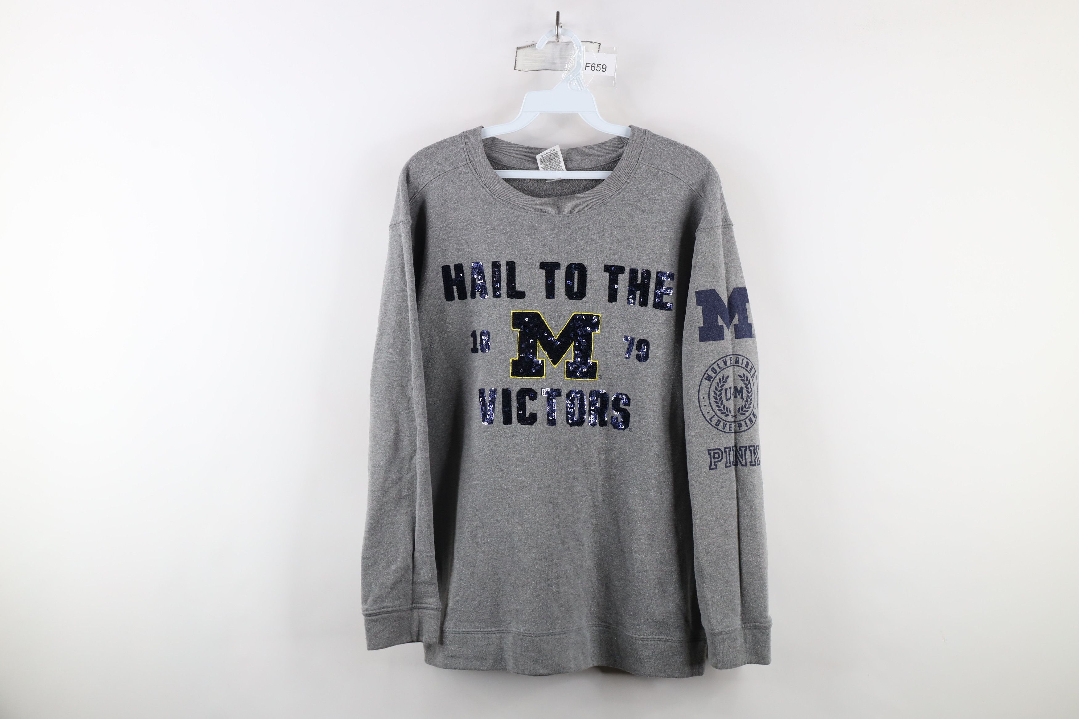 Pink × Vintage Pink Victorias Secret University of Michigan Sweatshirt Size S / US 4 / IT 40 - 1 Thumbnail