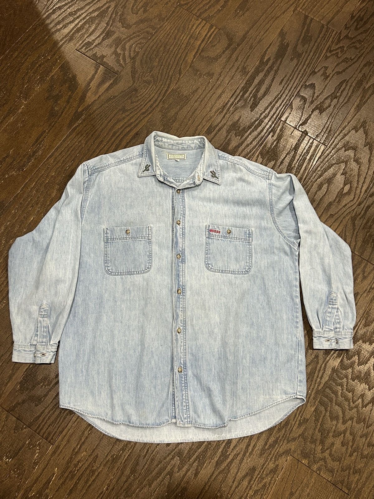 Other Vintage Made in USA Guess Jeans Denim Overshirt Size US L / EU 52-54 / 3 - 1 Thumbnail