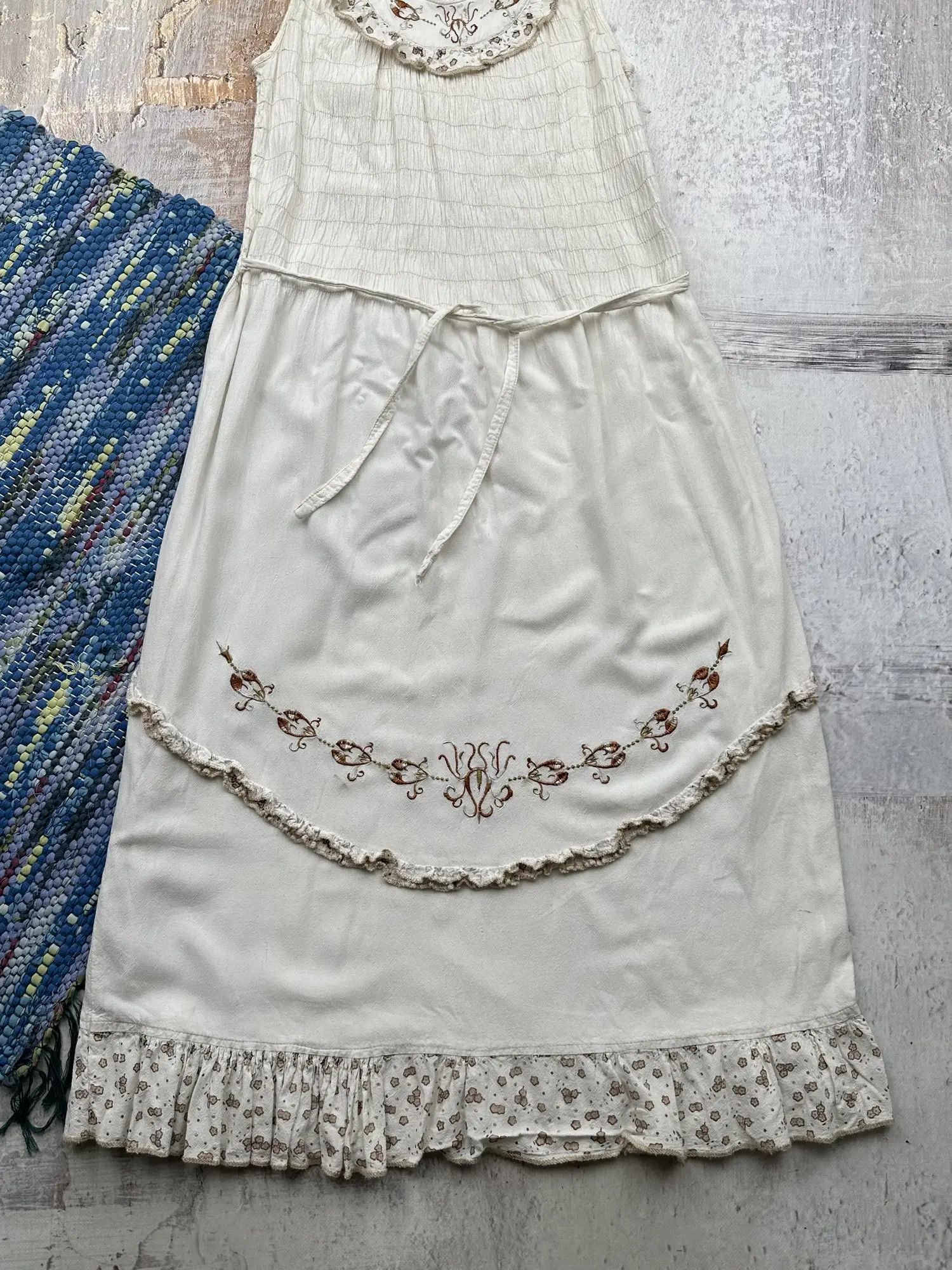 Japanese Brand Vintage Minimalist Dress With Embroidery A347(302) Size M / US 6-8 / IT 42-44 - 3 Thumbnail