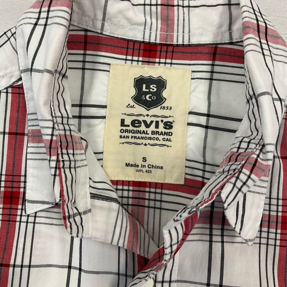 Levi's LEVI’S Red White Plaid Western Style Pearl Snap Shirt Size US S / EU 44-46 / 1 - 3 Thumbnail