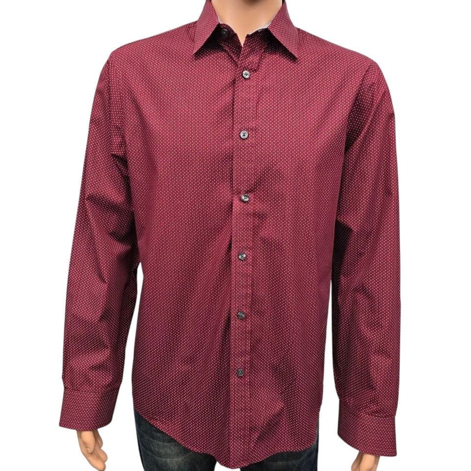 Michael Kors Michael Kors Men Shirt Red Dot Print Contrast Flip Cuff L Size US L / EU 52-54 / 3 - 5 Thumbnail