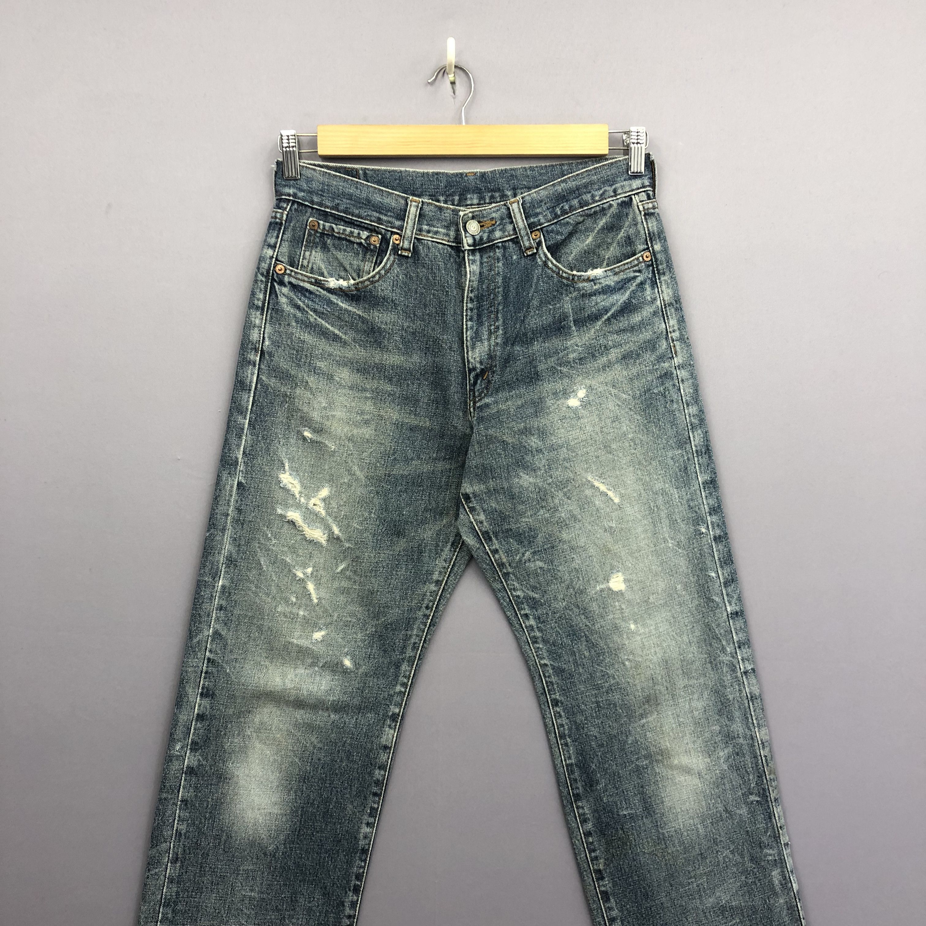 Japanese Brand Vintage Bobson Distressed Rip Jeans Japanese Washed Denim Size US 30 / EU 46 - 3 Thumbnail