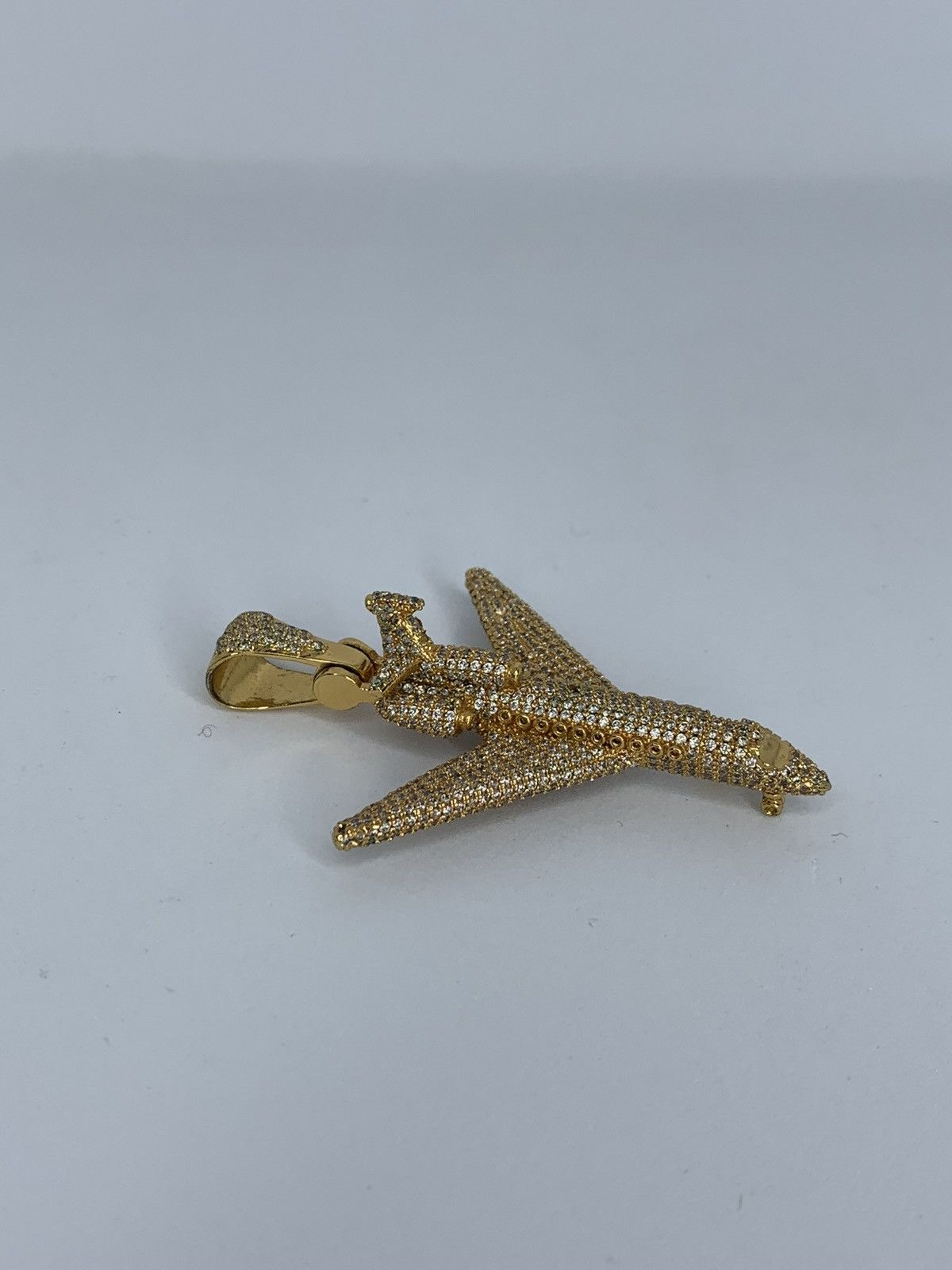 Designer Gold Private Jet Pendant with Crystals Size ONE SIZE - 1 Thumbnail