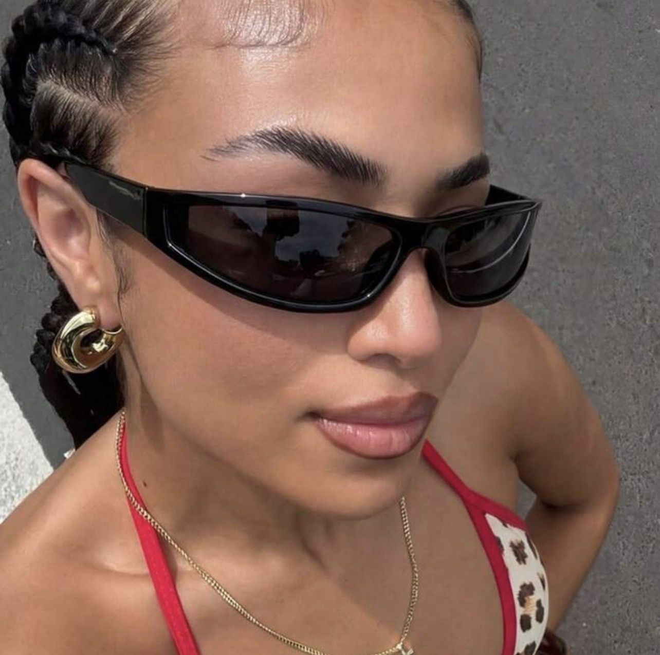 Other Y2K Wraparound Sunglasses Women Small Frame Futuristic Black Size ONE SIZE - 8 Thumbnail