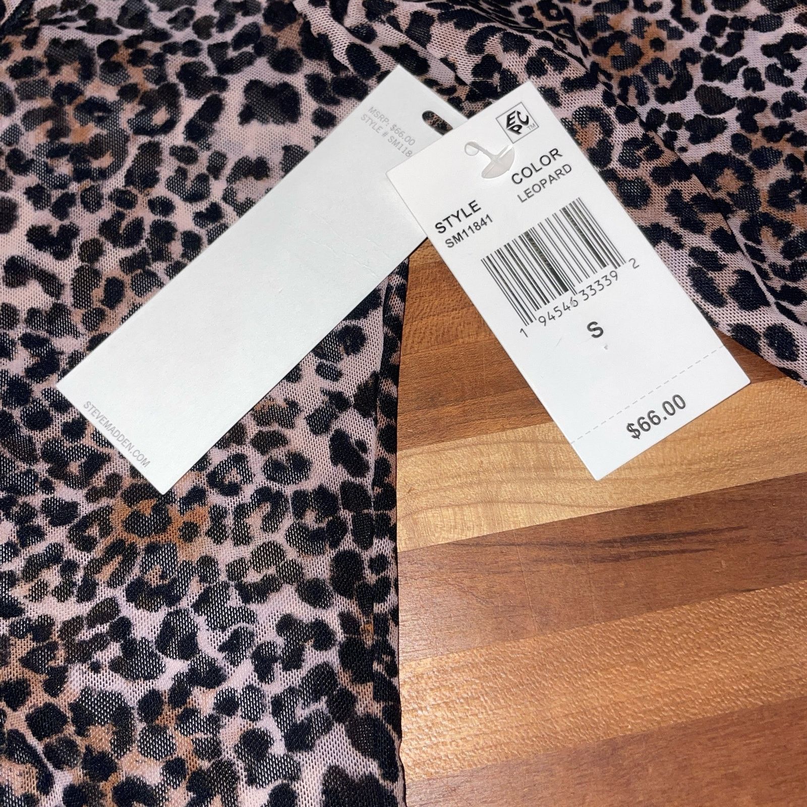 Steve Madden Steve Madden Women's Long-Sleeve Mesh Bodysuit Cheetah small Size S / US 4 / IT 40 - 9 Thumbnail