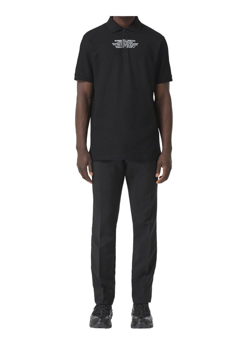 Burberry BURBERRY Men's "Arlo" Black Logo Short Sleeve Polo Shirt Size US M / EU 48-50 / 2 - 6 Thumbnail