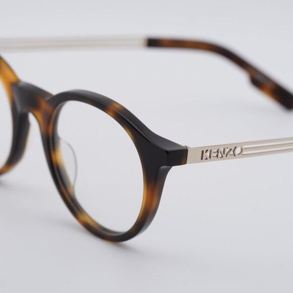 Kenzo Kenzo KZ50015U 052 Eyeglasses Havana/Gold 48mm Round Frame Size ONE SIZE - 2 Thumbnail