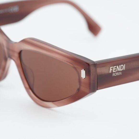 Fendi Fendi FE40163U 74S Sunglasses Striped Pink Cat Eye Frame Size ONE SIZE - 8 Thumbnail