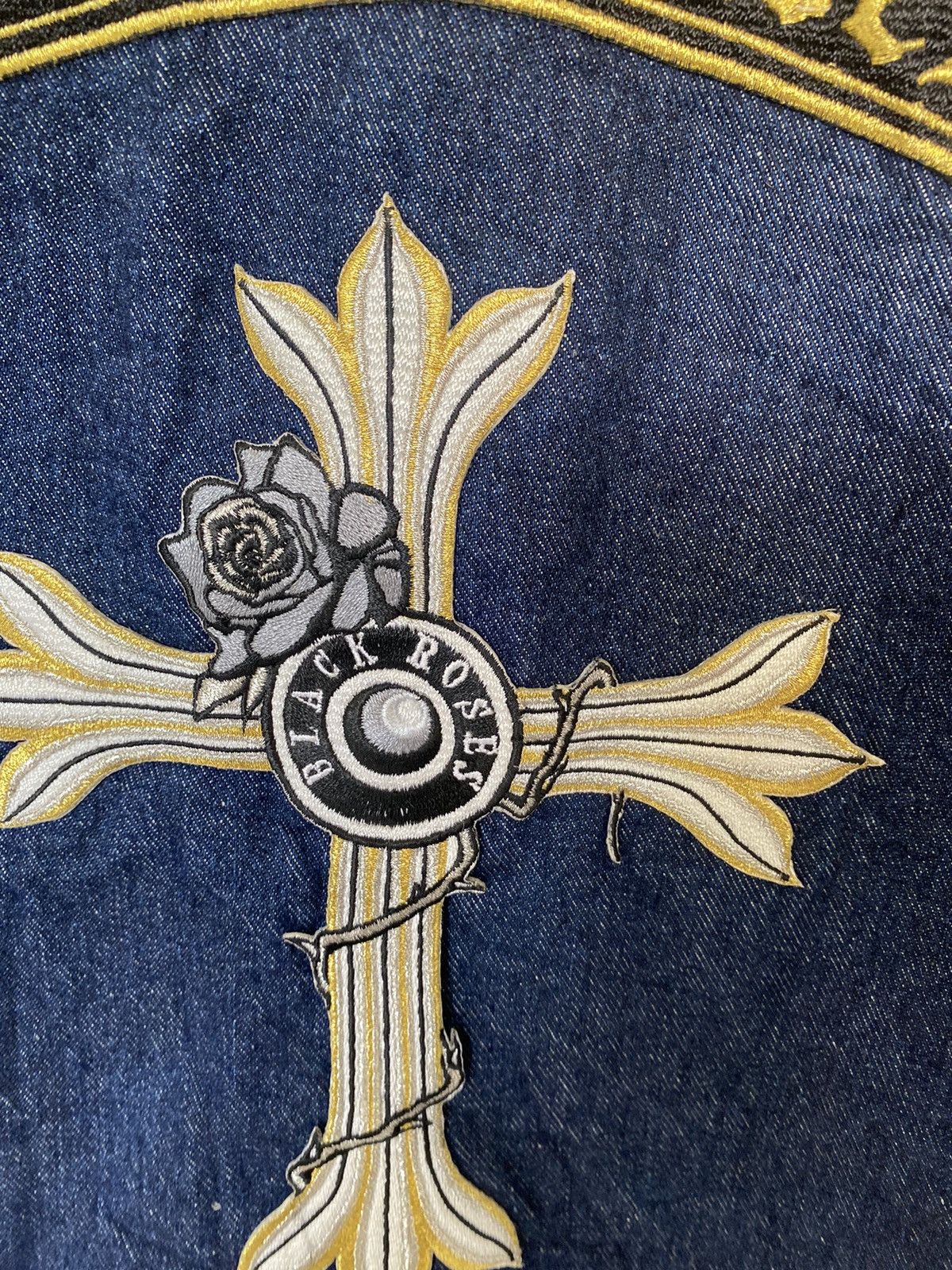 Kadoya Vtg Kadoya Leather Black rose patches motorcycles Size US XL / EU 56 / 4 - 4 Thumbnail