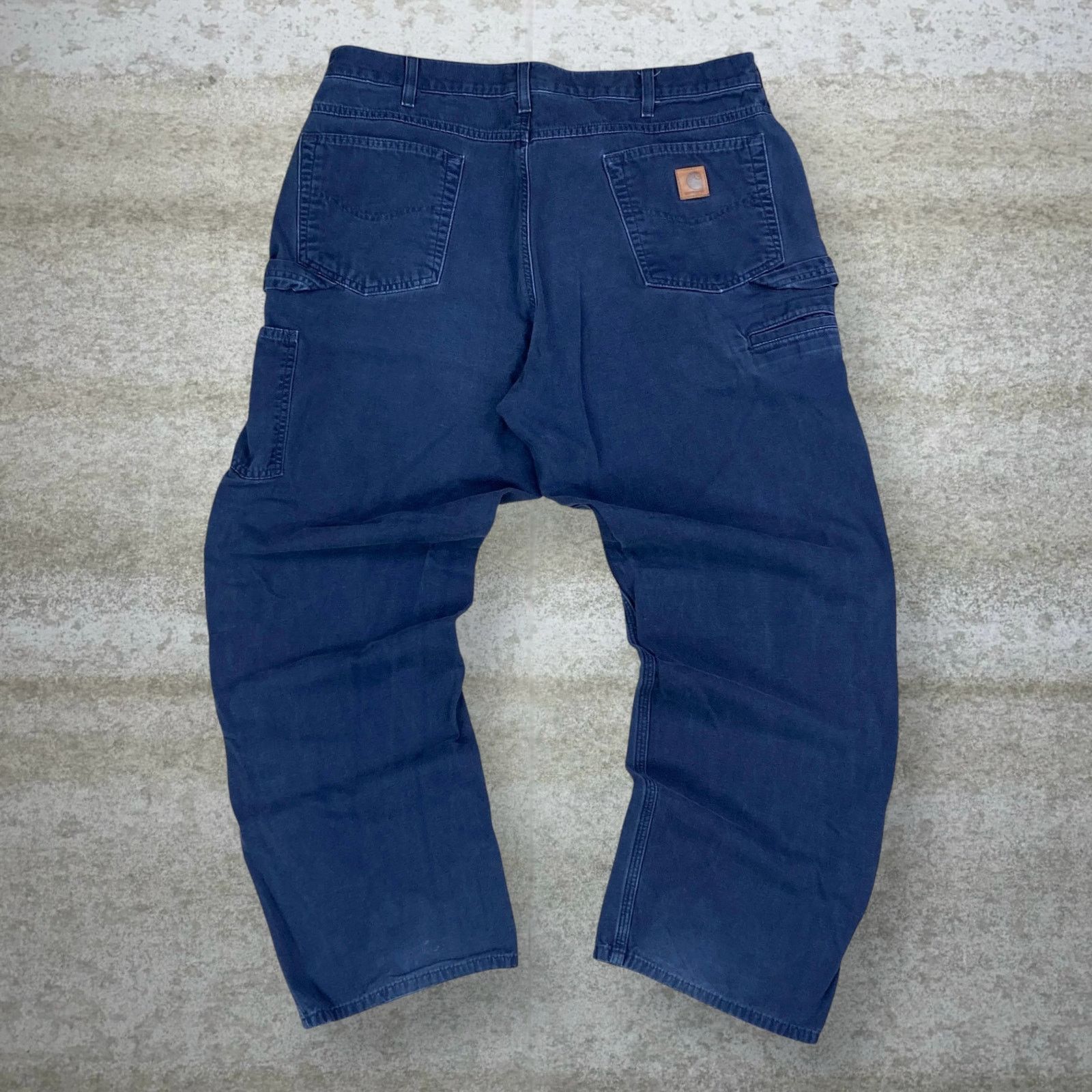 Vintage 90s Carhartt Carpenter Pants 38x32 Baggy Navy Blue