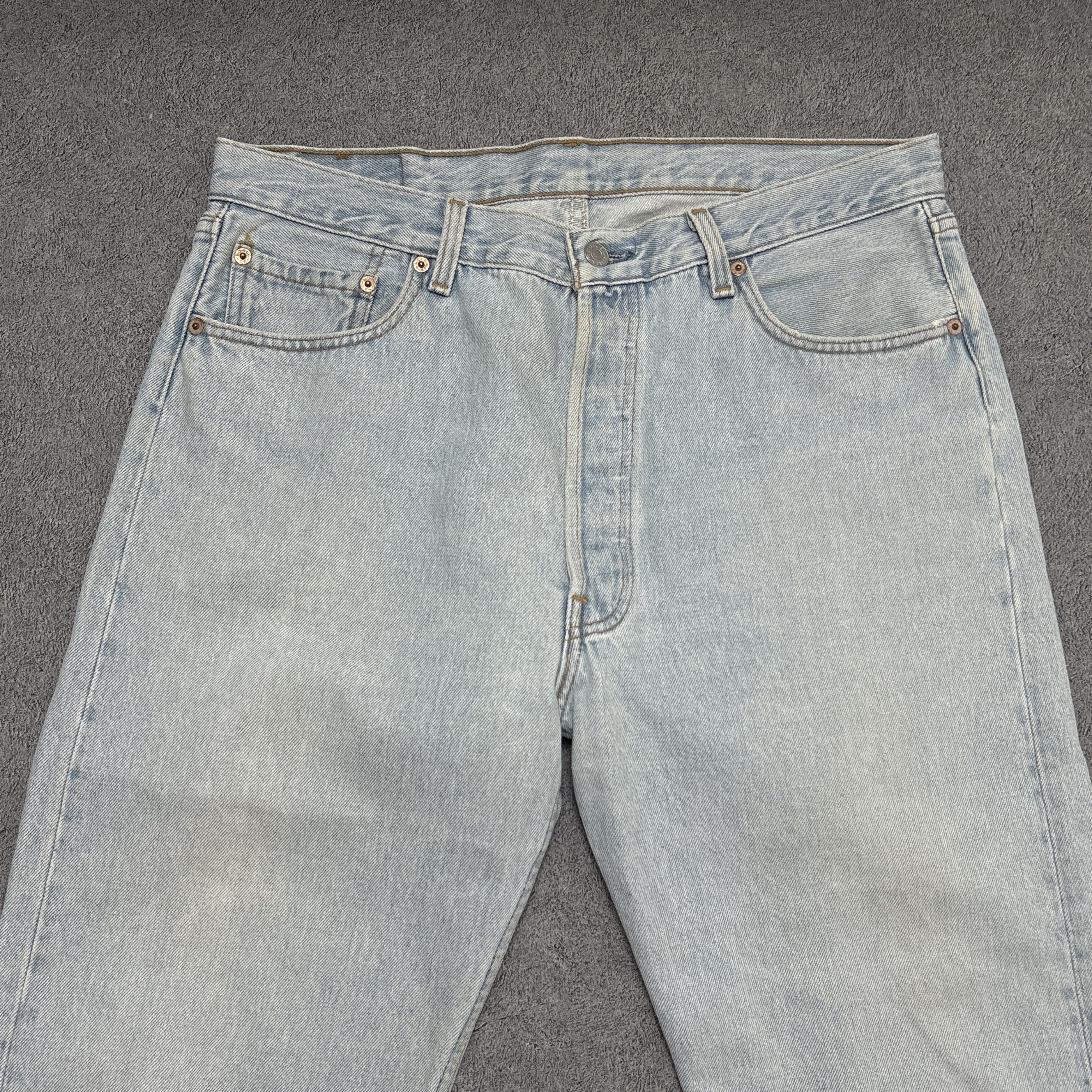 Levi's Vintage Levis 501 Jeans 90s Button Fly 36x34 Made In USA Size US 36 / EU 52 - 5 Thumbnail