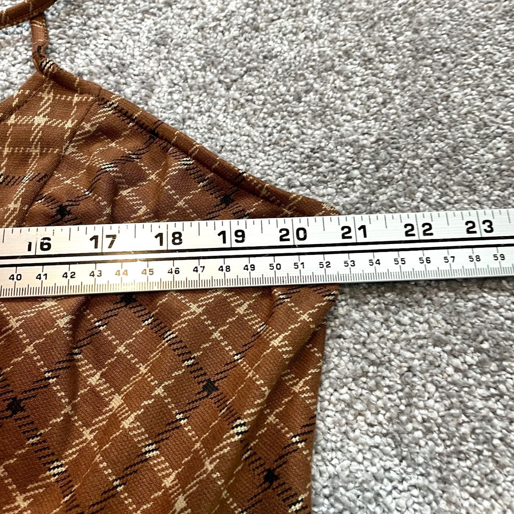 Vintage No Boundaries Midi Dress Women's Large Brown Plaid Tank - Size 3XL - Zip Up Size XXL / US 16-18 / IT 52-54 - 7 Thumbnail