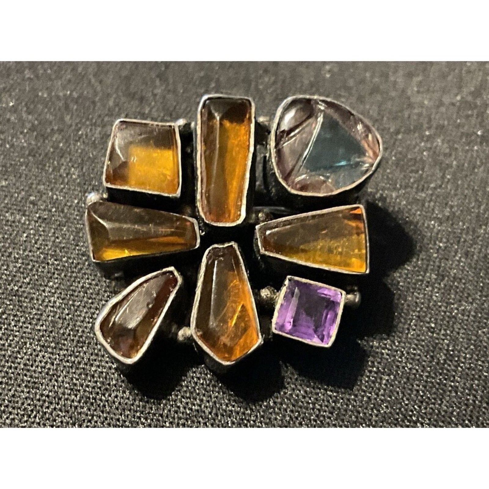 Other Artizan Made Vintage Amber Brooch, Abstract Tested 925 Size ONE SIZE - 1 Thumbnail