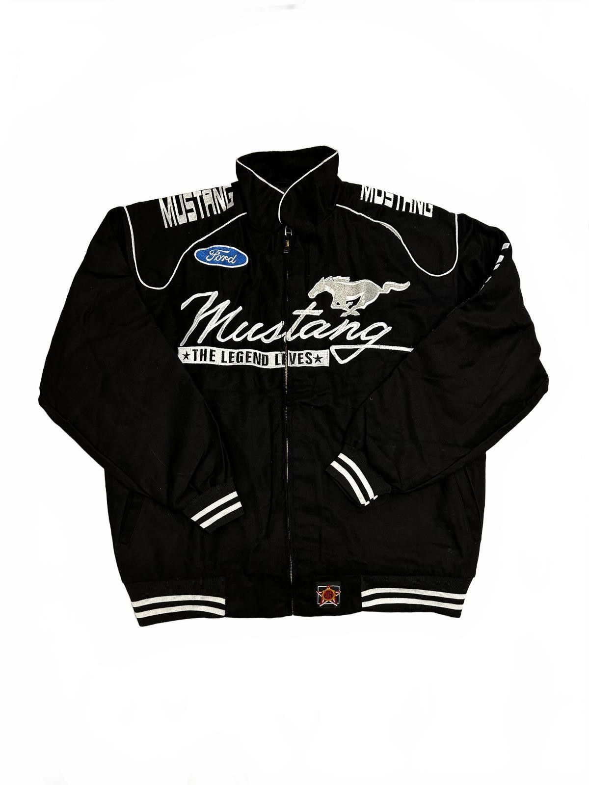NASCAR Ford Mustang Black Racing Jacket with Embroidered Logos Size US L / EU 52-54 / 3 - 2 Thumbnail