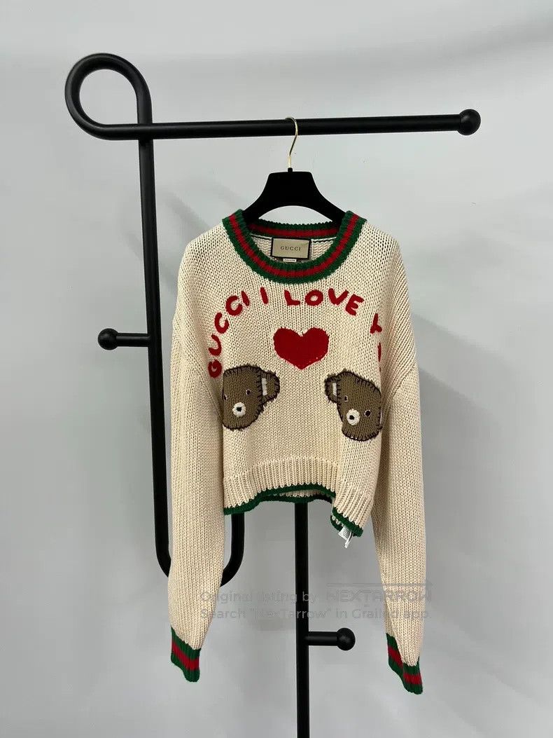 Gucci Gucci Pink Valentine's Day Limited Edition Knitted Sweater Size L / US 10 / IT 46 - 1 Thumbnail