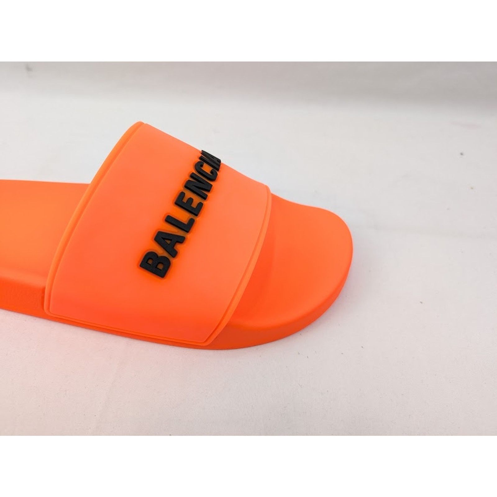 Balenciaga o1rshd1 Q:2 / Smooth Rubber Pool Logo Slide in Orange/Black Size US 11 / EU 44 - 3 Thumbnail