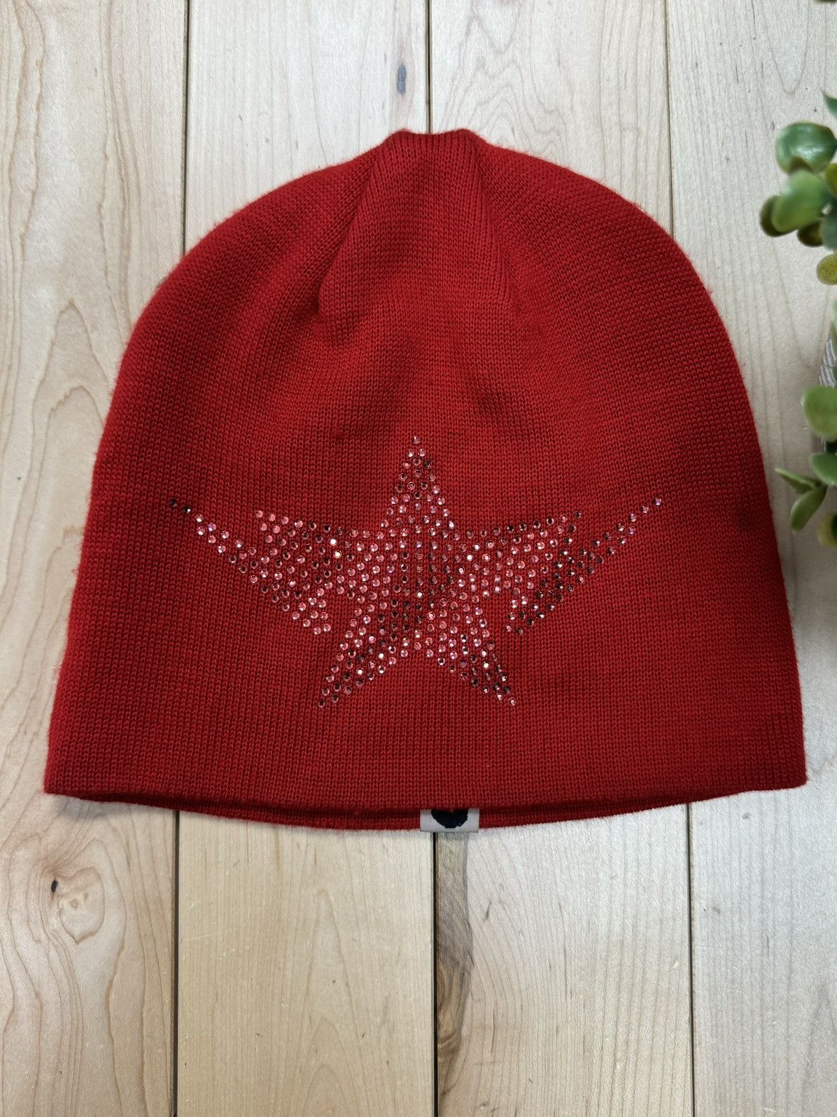 Bape 2000s Bape Star Sta Rhinestone Logo Red Beanie Size ONE SIZE - 1 Thumbnail