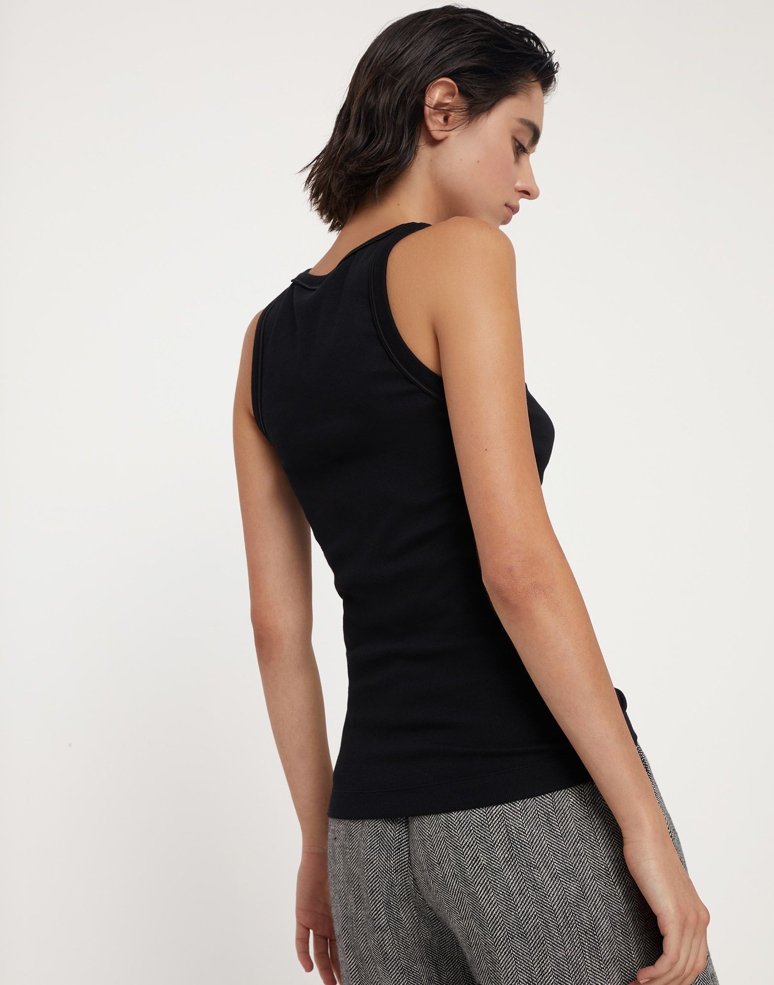 Brunello Cucinelli o1w1db10825 Tank Top in Oxford/Black Size M / US 6-8 / IT 42-44 - 2 Thumbnail