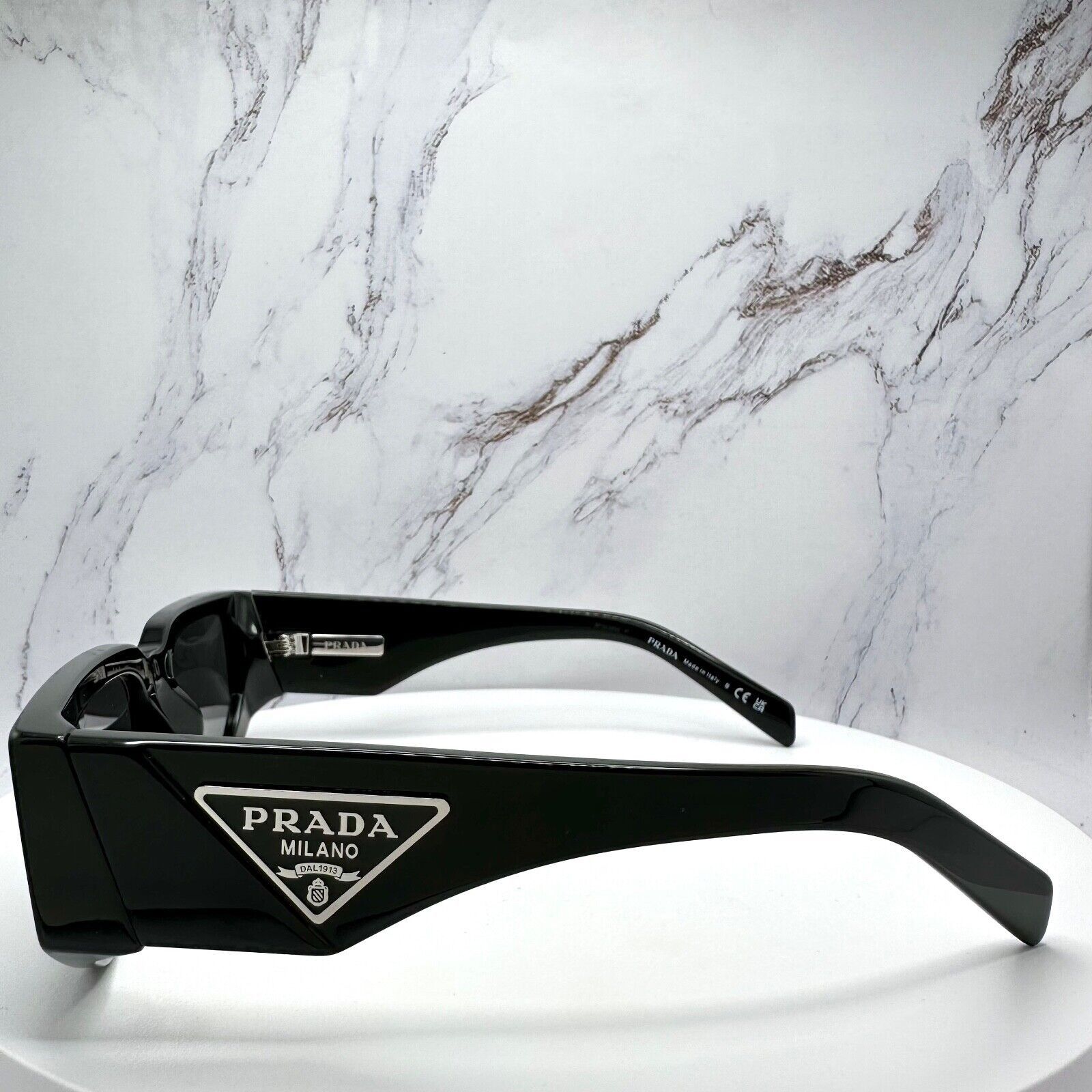Prada NEW PRADA Sunglasses Black Square Rectangle Plaque Logo Size ONE SIZE - 6 Thumbnail
