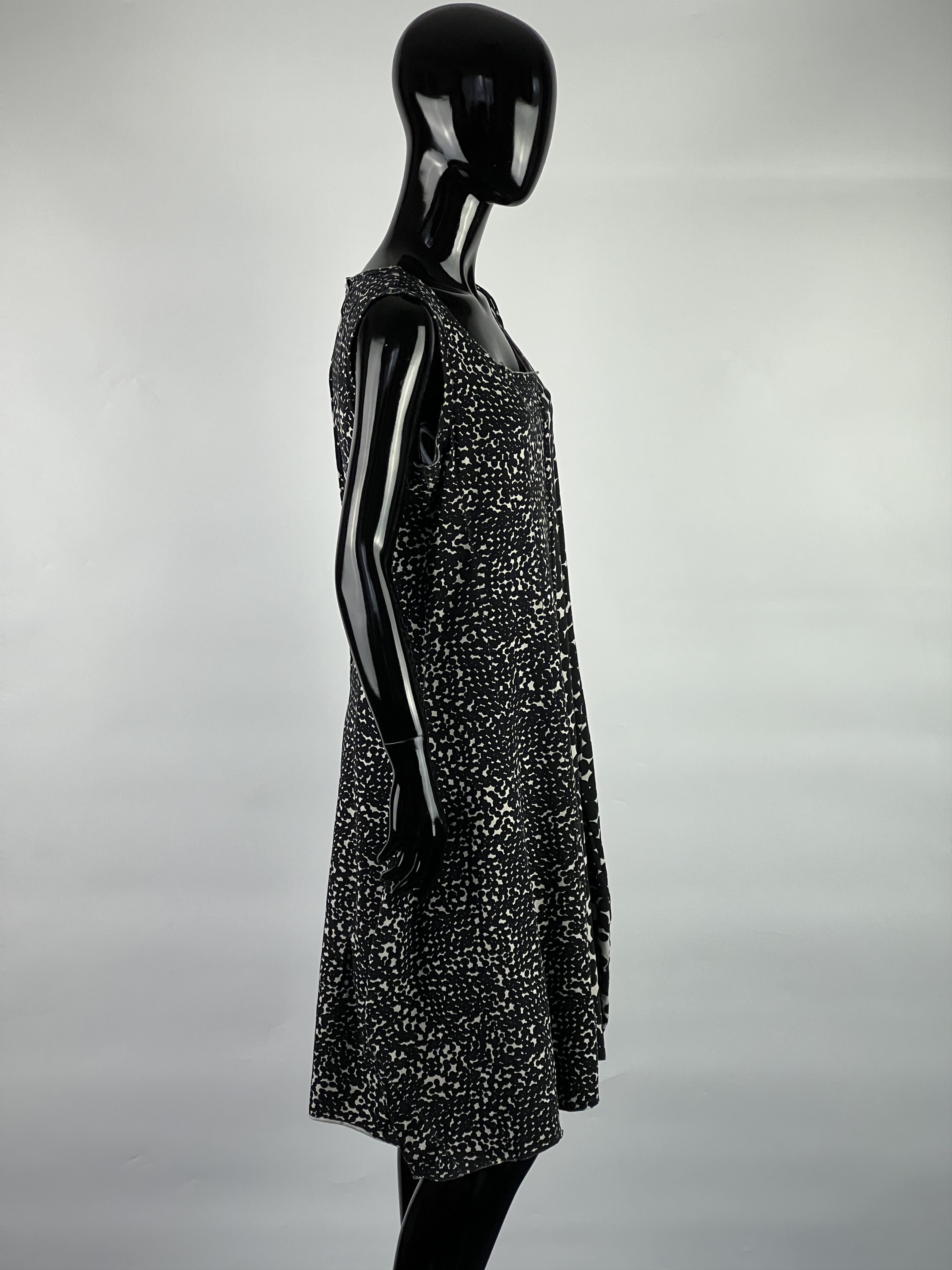 Rundholz Rundholz Black/White Sleeveless Cotton Midi Dress Size L Size L / US 10 / IT 46 - 2 Thumbnail