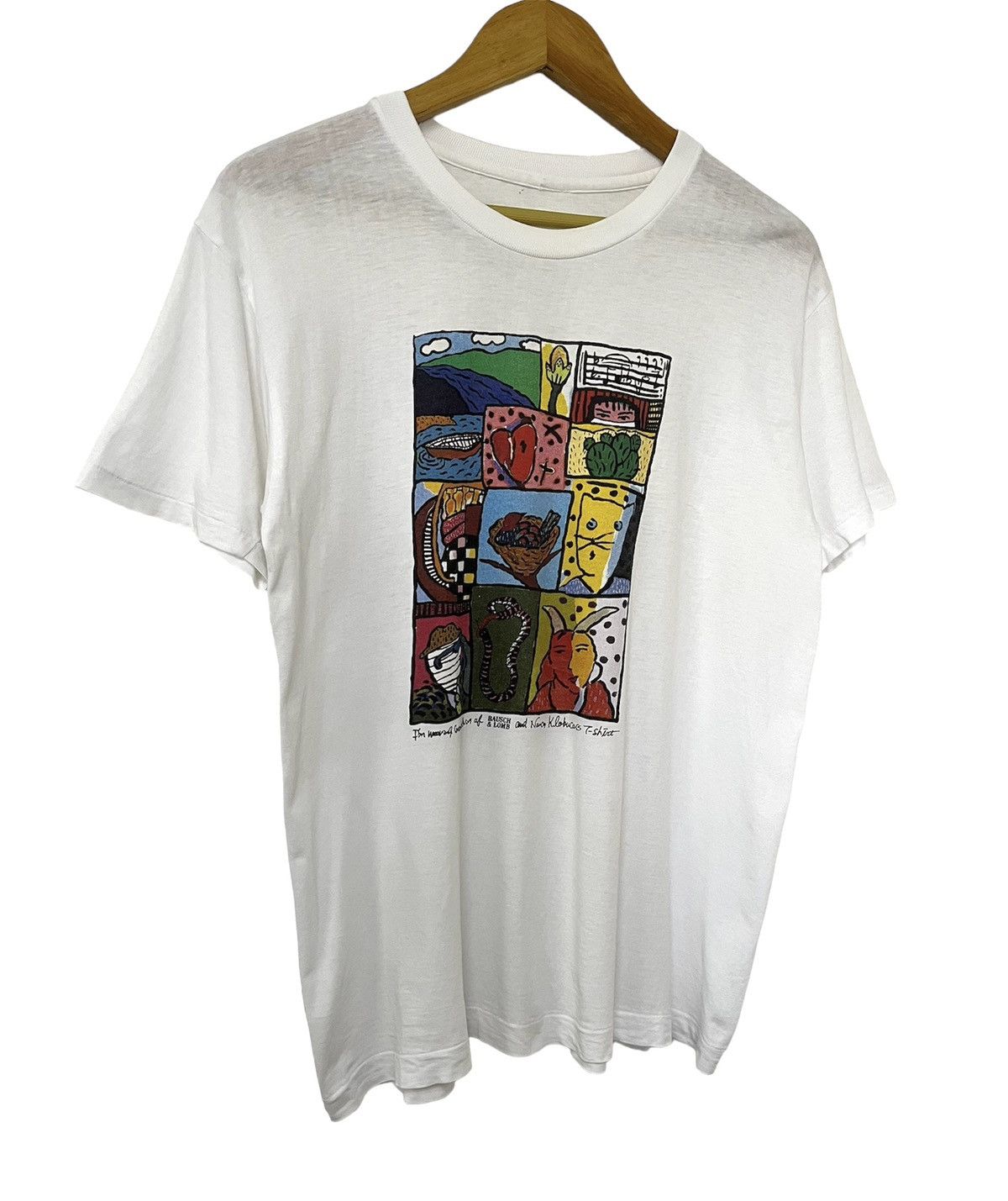 Vintage VINTAGE 90s BAUSCH AND LOMB NANCY KLOBUCAT ART TSHIRT Size US M / EU 48-50 / 2 - 2 Thumbnail