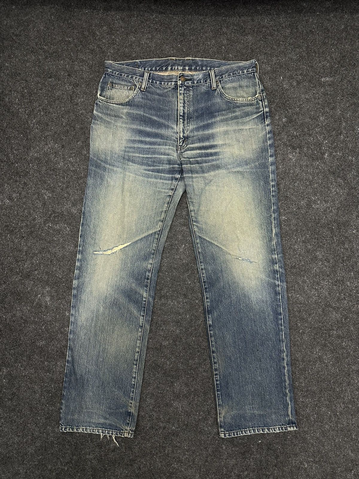 Vintage 90s Bobson Chesskin Faded Washed Denim Size 36 F40 Size US 36 / EU 52 - 1 Thumbnail