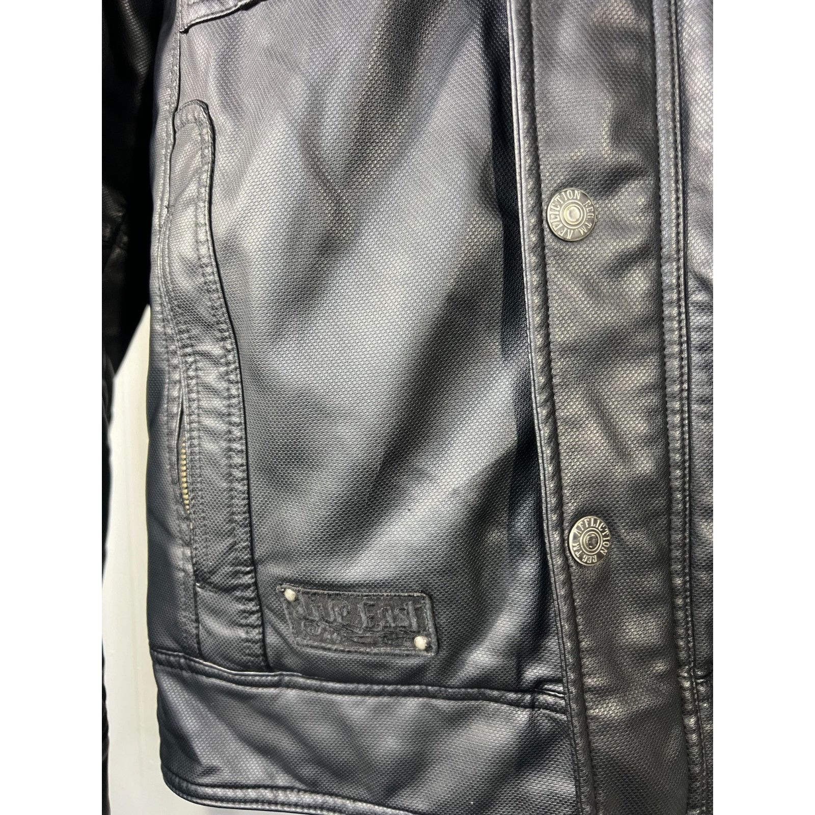 Affliction Afflication Black Premium Limited Edition Hood Faux Leather Size US M / EU 48-50 / 2 - 7 Thumbnail
